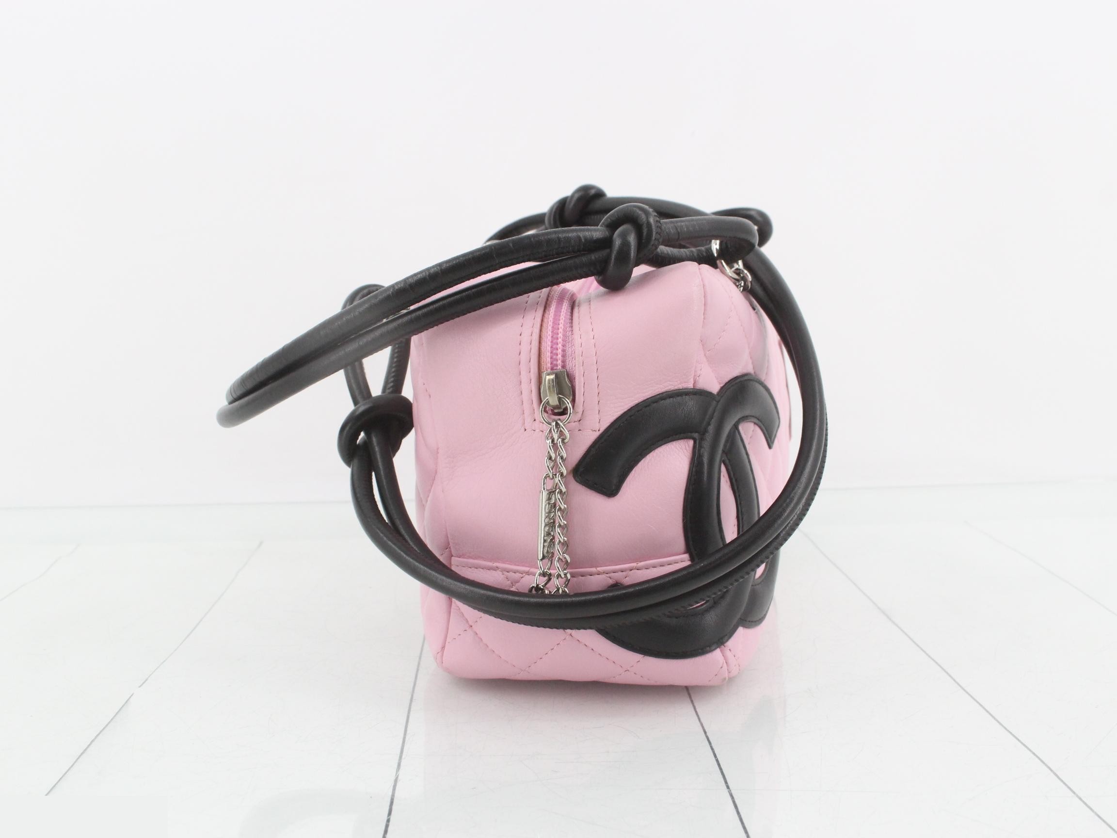 Cambon Line Bowling Bag Shoulder Bag Pink Black (Stand #8) — view 4
