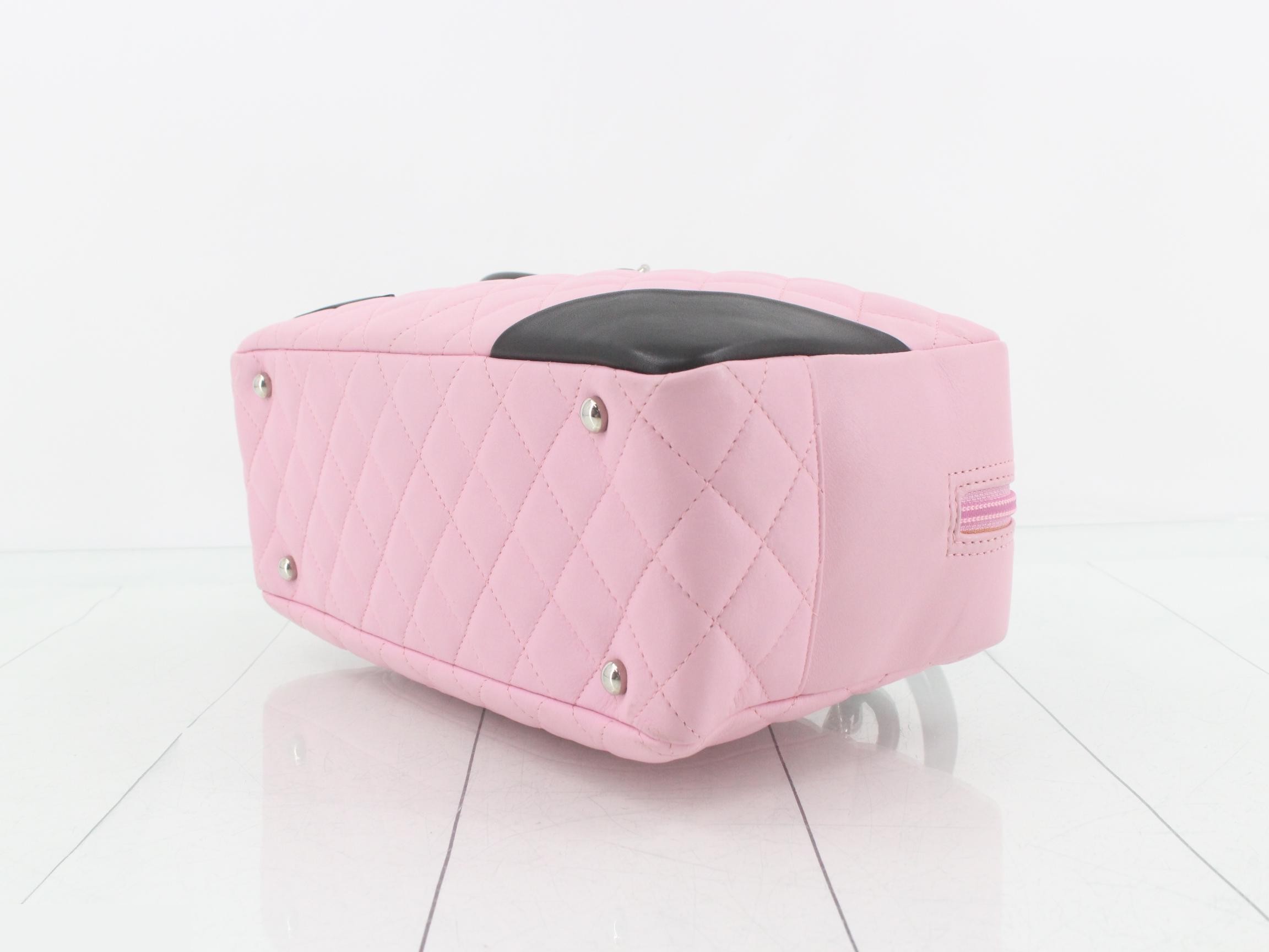Cambon Line Bowling Bag Shoulder Bag Pink Black (Stand #8) — view 6