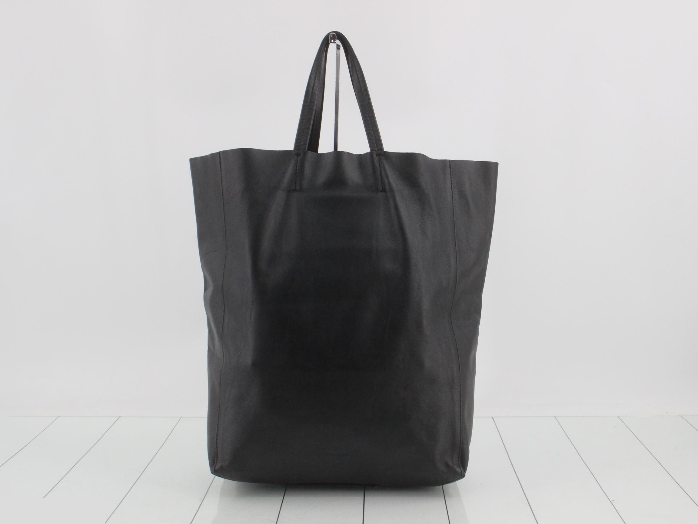 Leather tote bag, black — view 2