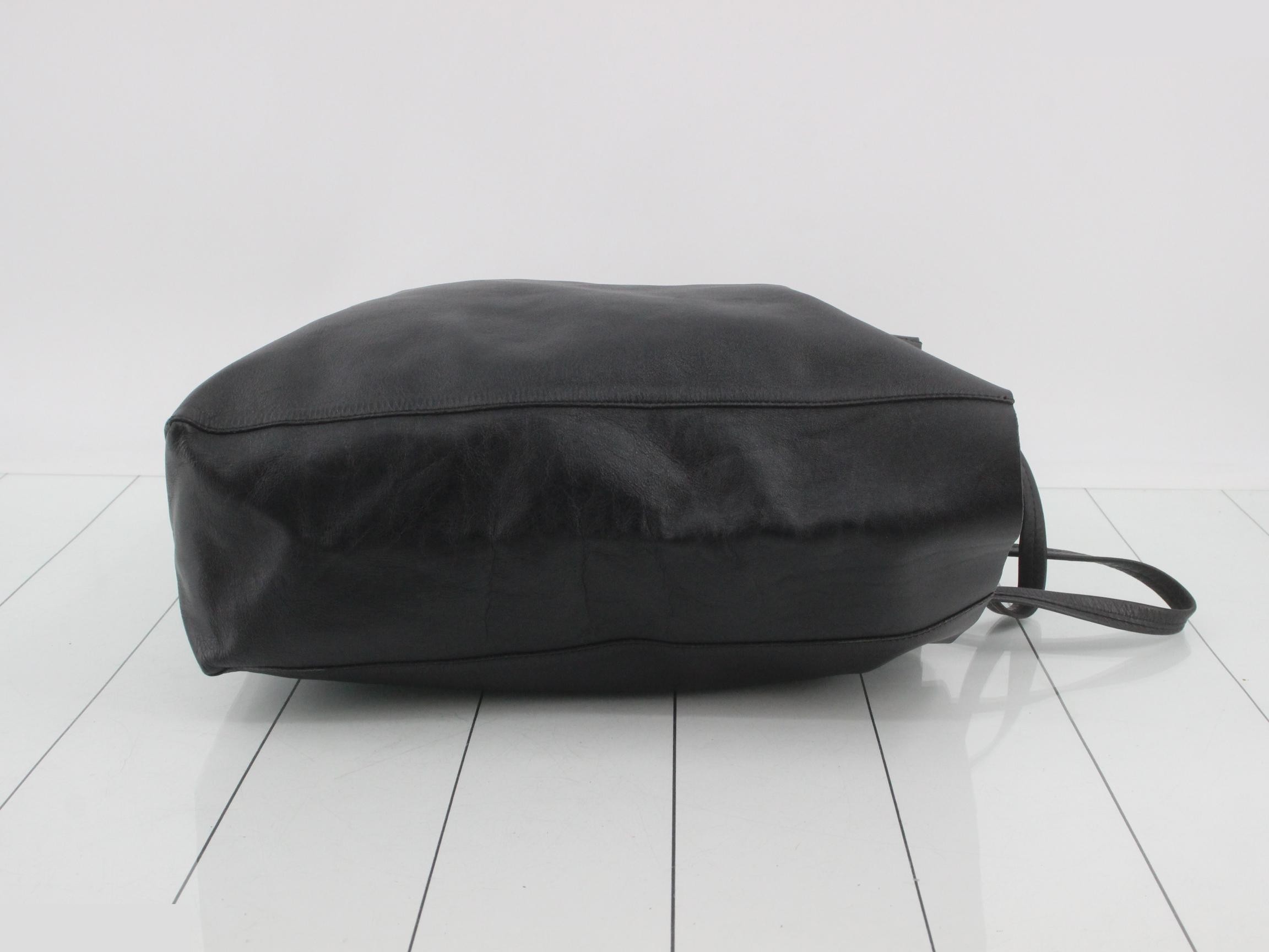 Leather tote bag, black — view 3
