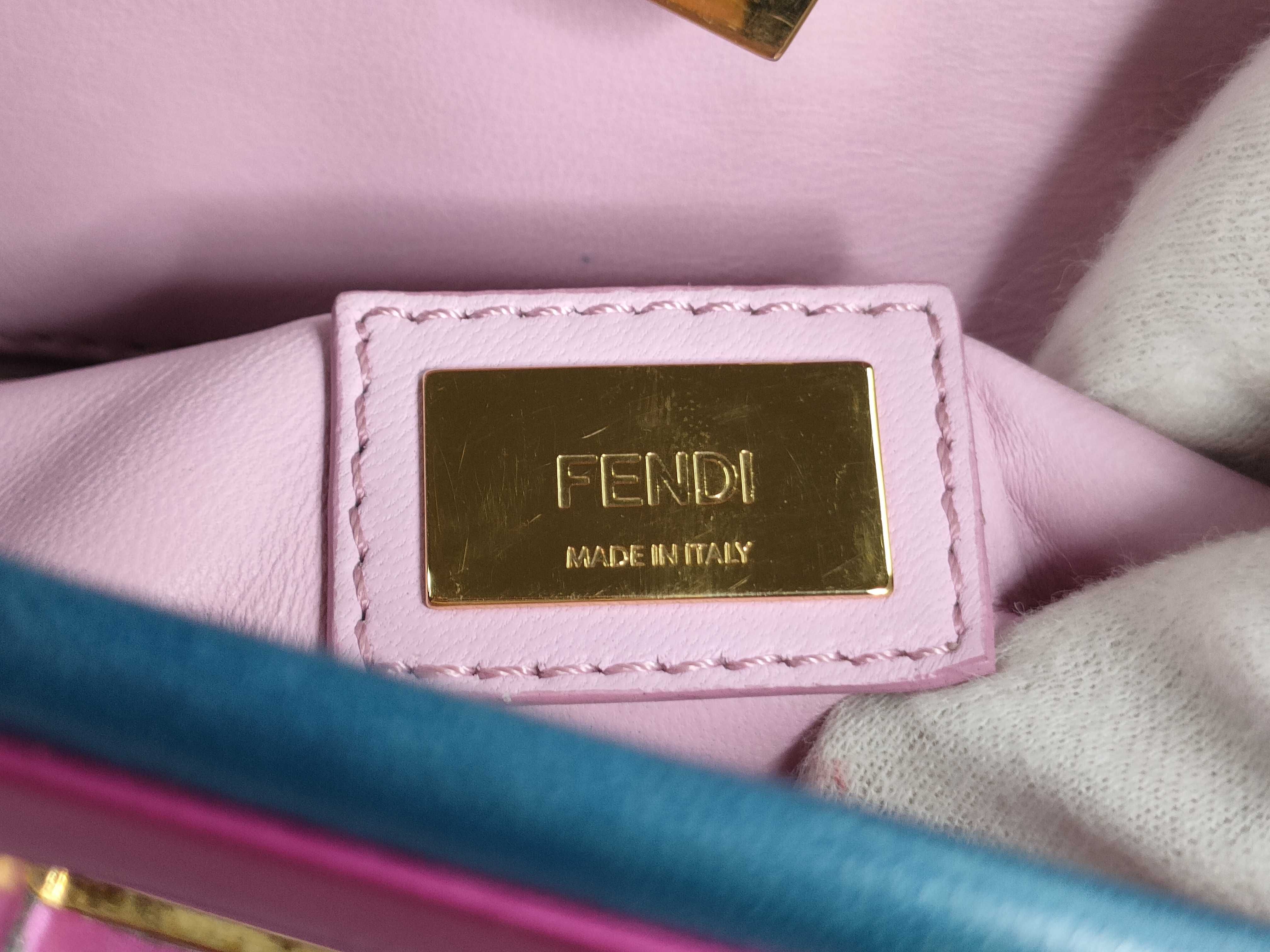 PH- Blue Leather Mini Peekaboo Handbag — view 12