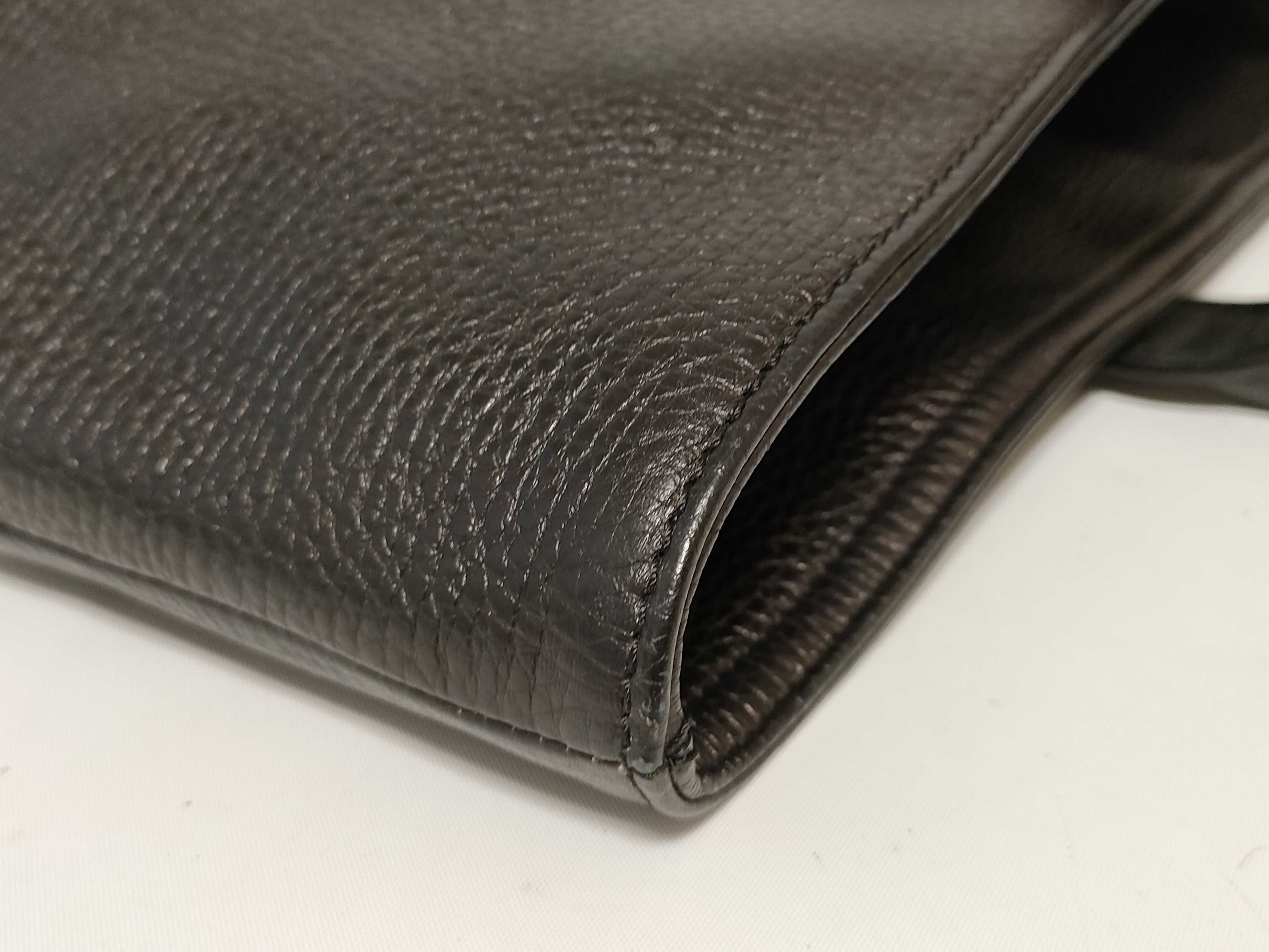 side-handle tote bag, grain leather, black tote bag — view 12