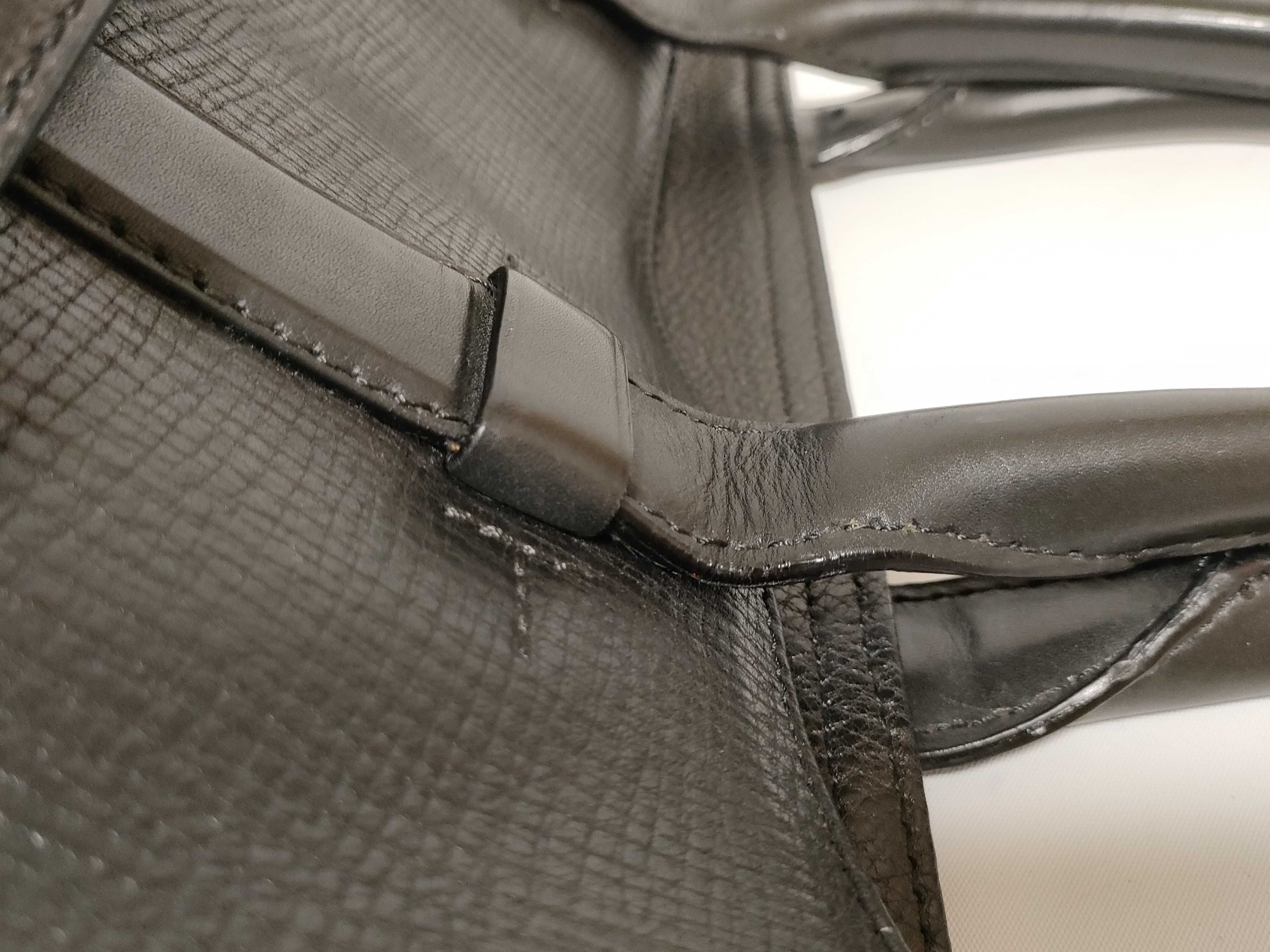 side-handle tote bag, grain leather, black tote bag — view 5