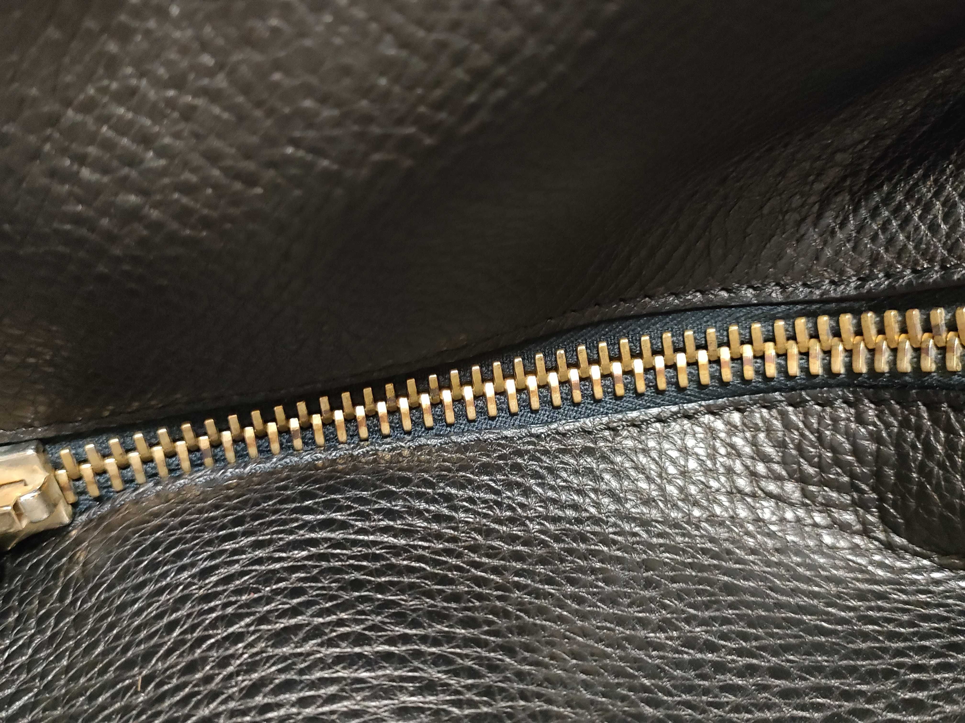 side-handle tote bag, grain leather, black tote bag — view 6