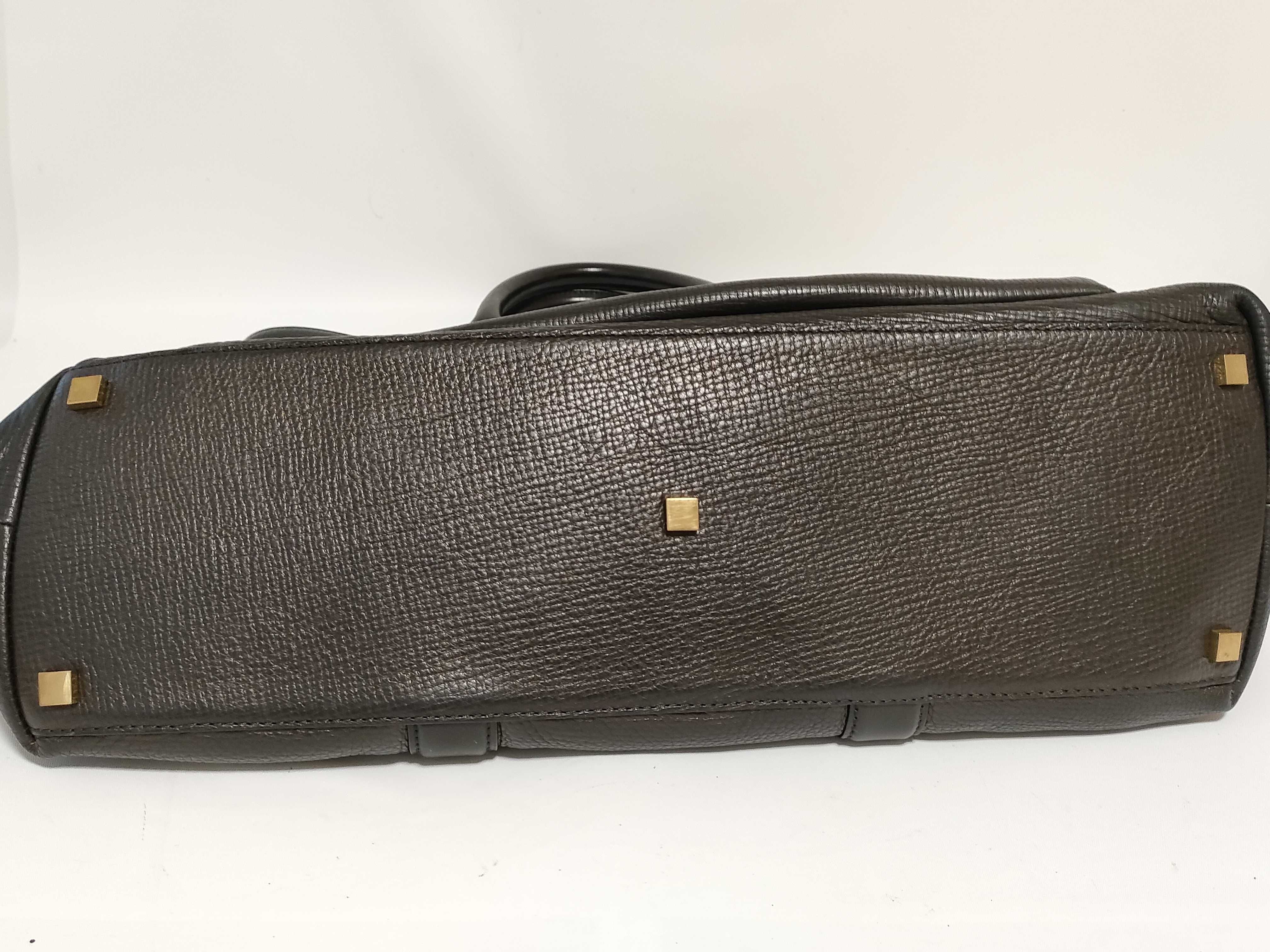 side-handle tote bag, grain leather, black tote bag — view 7
