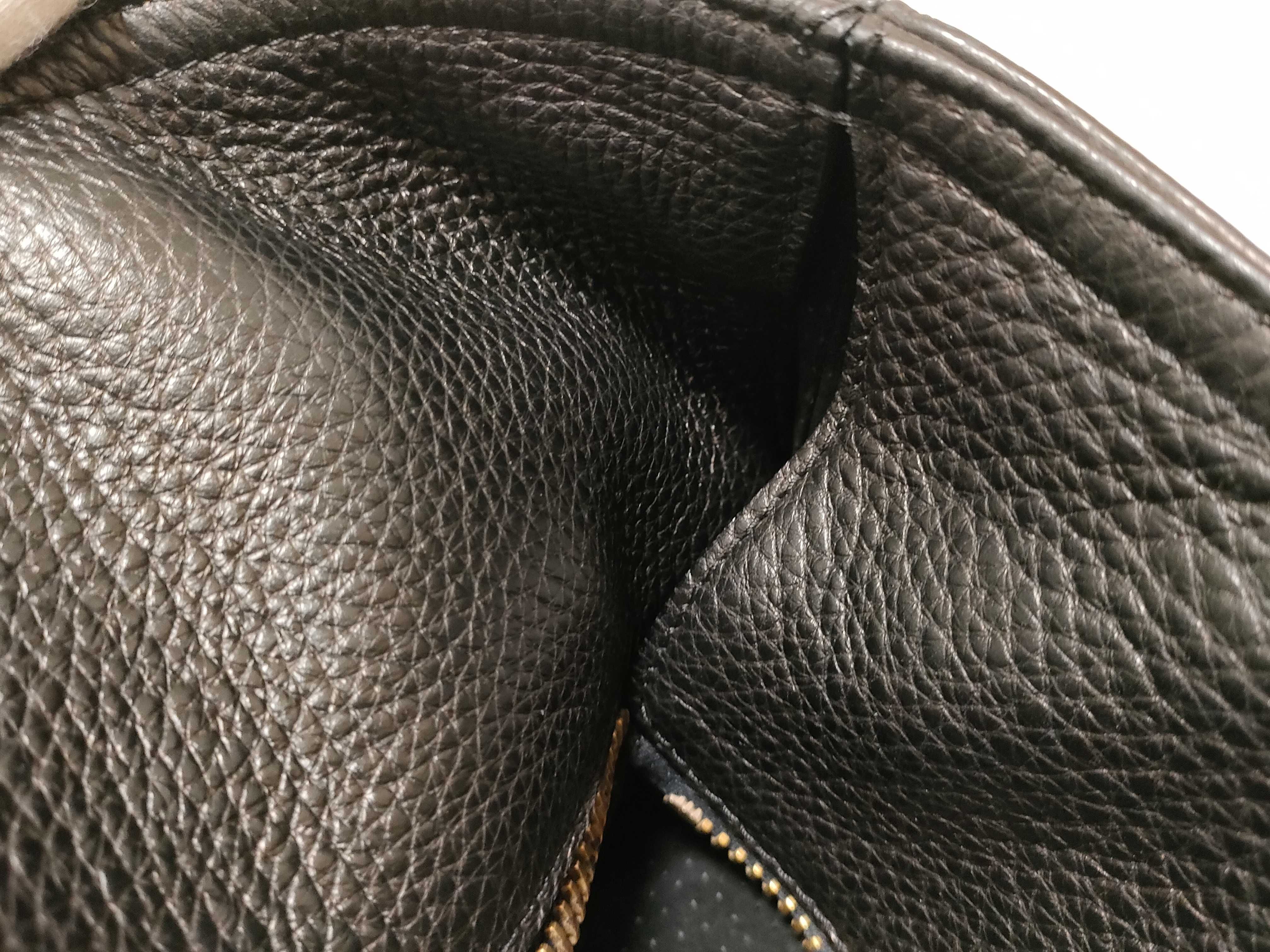 side-handle tote bag, grain leather, black tote bag — view 8