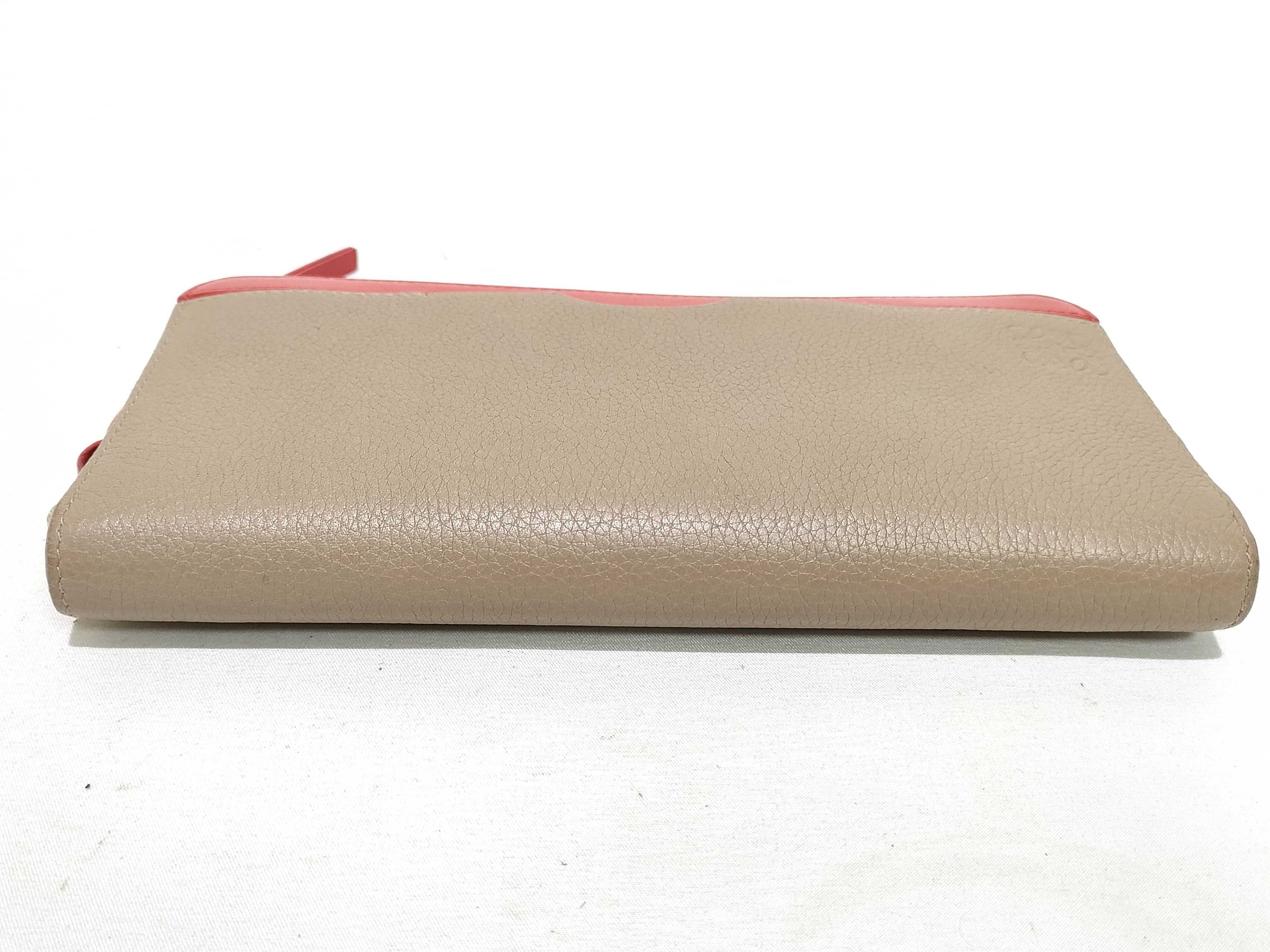 Anagram Round Zip Long Wallet, Brown/Red, Women's Wallet — view 3