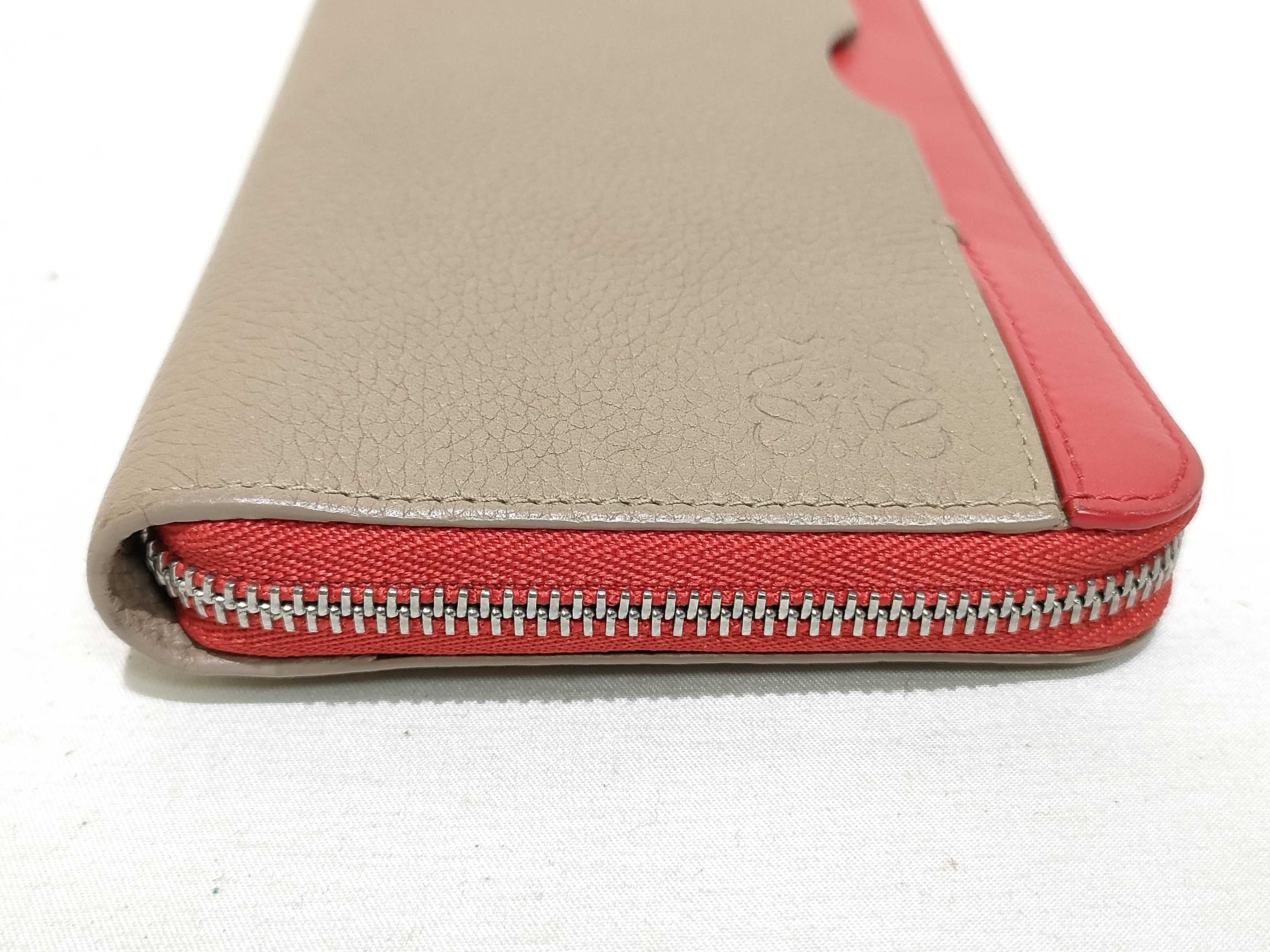 Anagram Round Zip Long Wallet, Brown/Red, Women's Wallet — view 5
