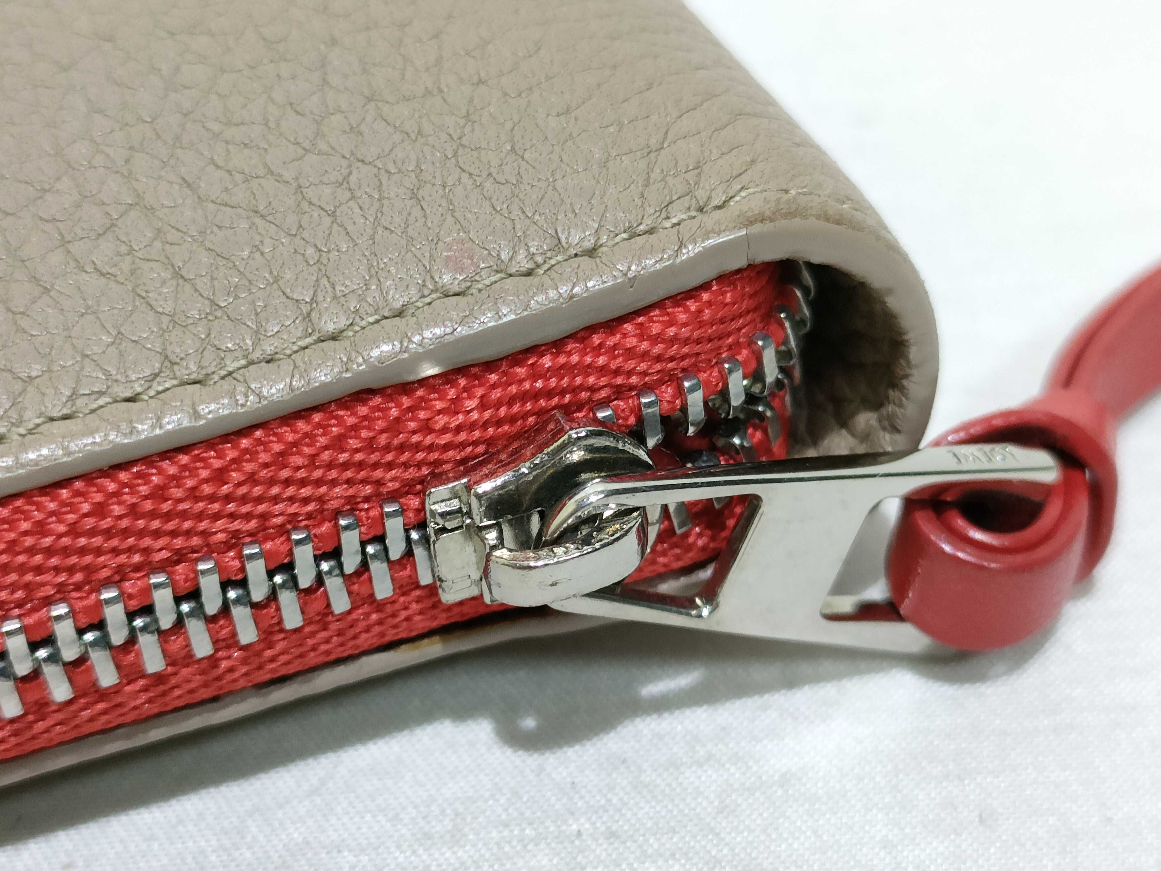 Anagram Round Zip Long Wallet, Brown/Red, Women's Wallet — view 7