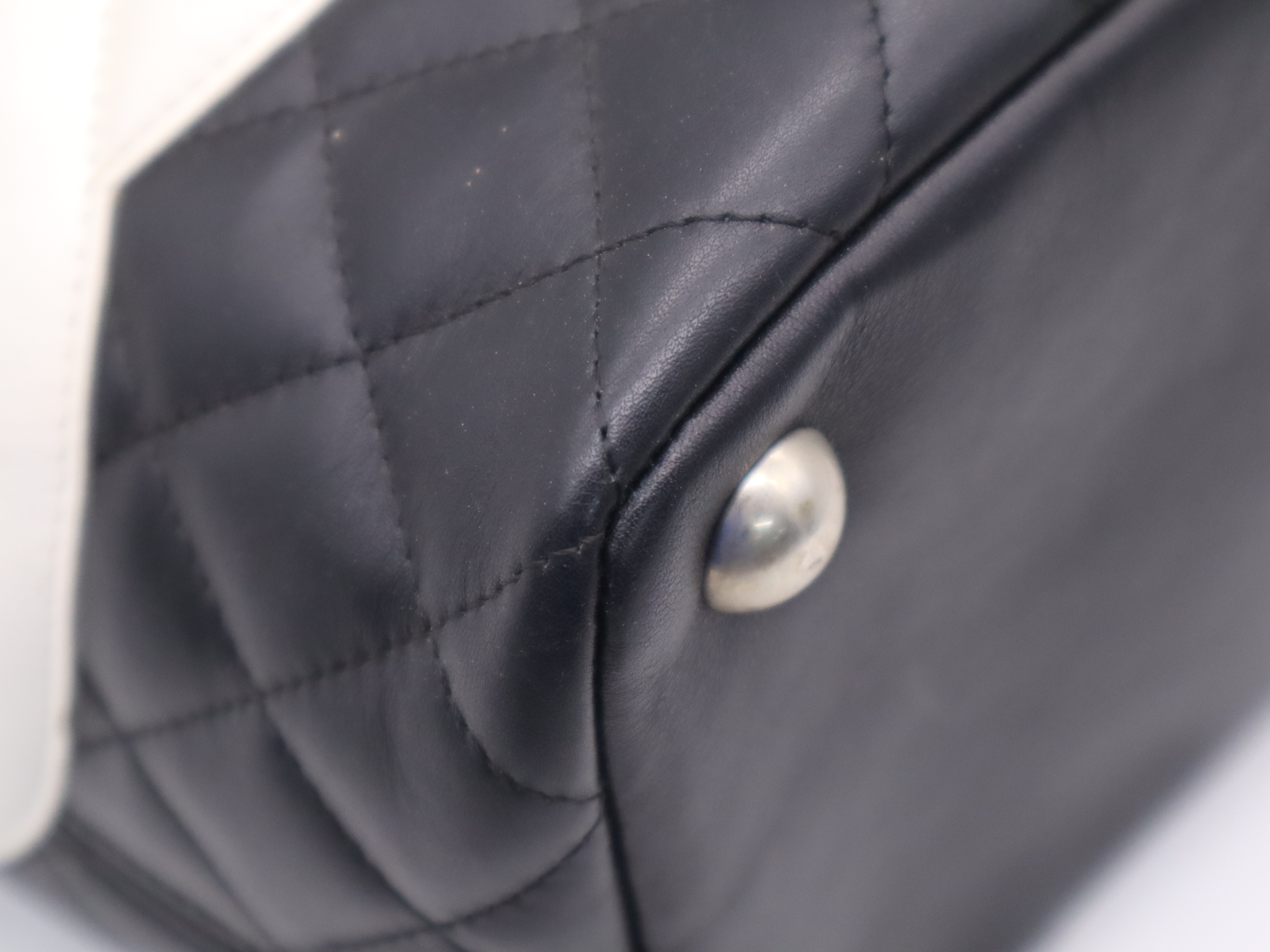 A25169 Cambon Line Large Tote Bag, Leather, Silver Hardware, Black, with Guarantee Seal and Card, 10735751 Tote Bag — view 11