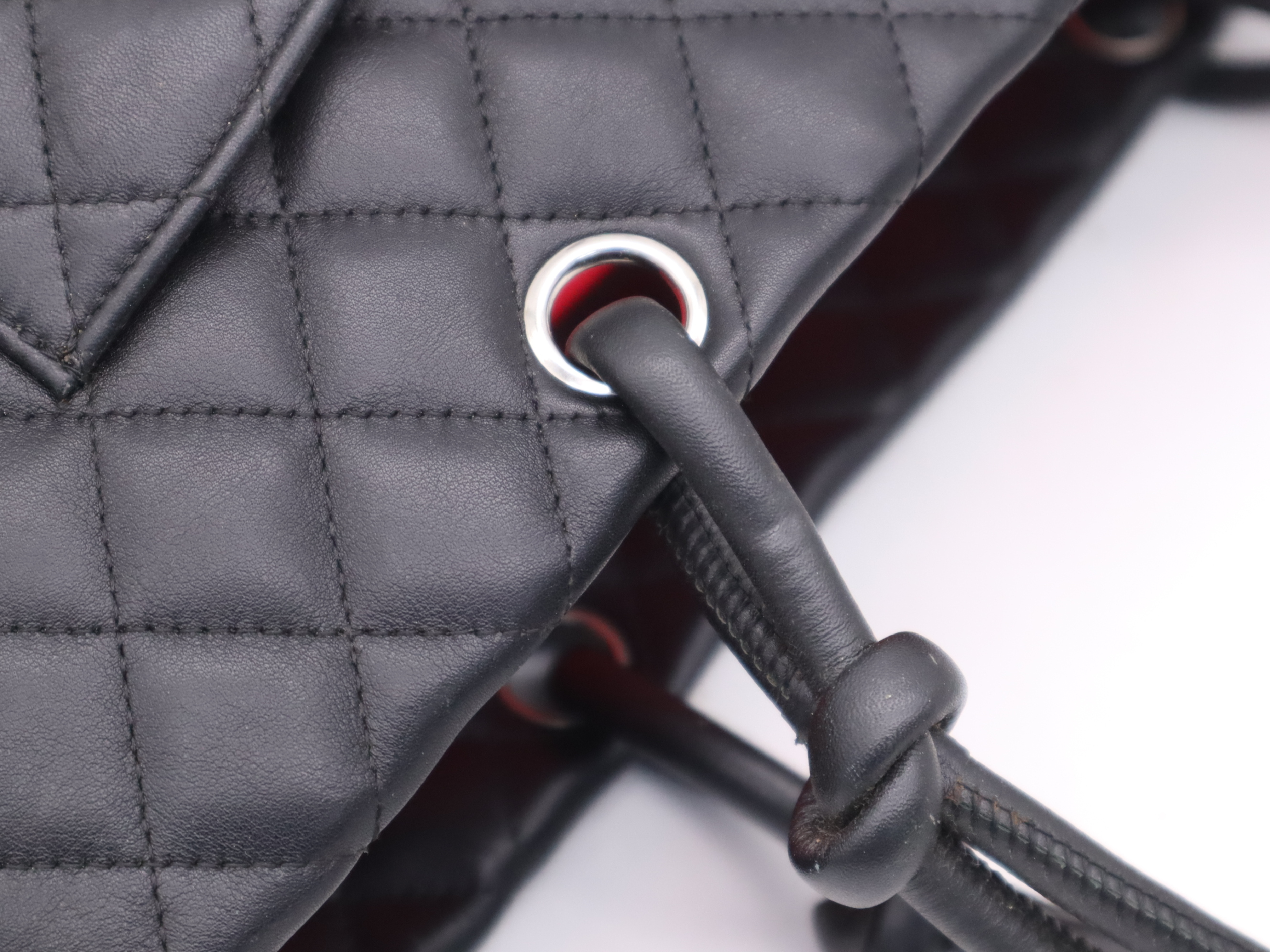 A25169 Cambon Line Large Tote Bag, Leather, Silver Hardware, Black, with Guarantee Seal and Card, 10735751 Tote Bag — view 7