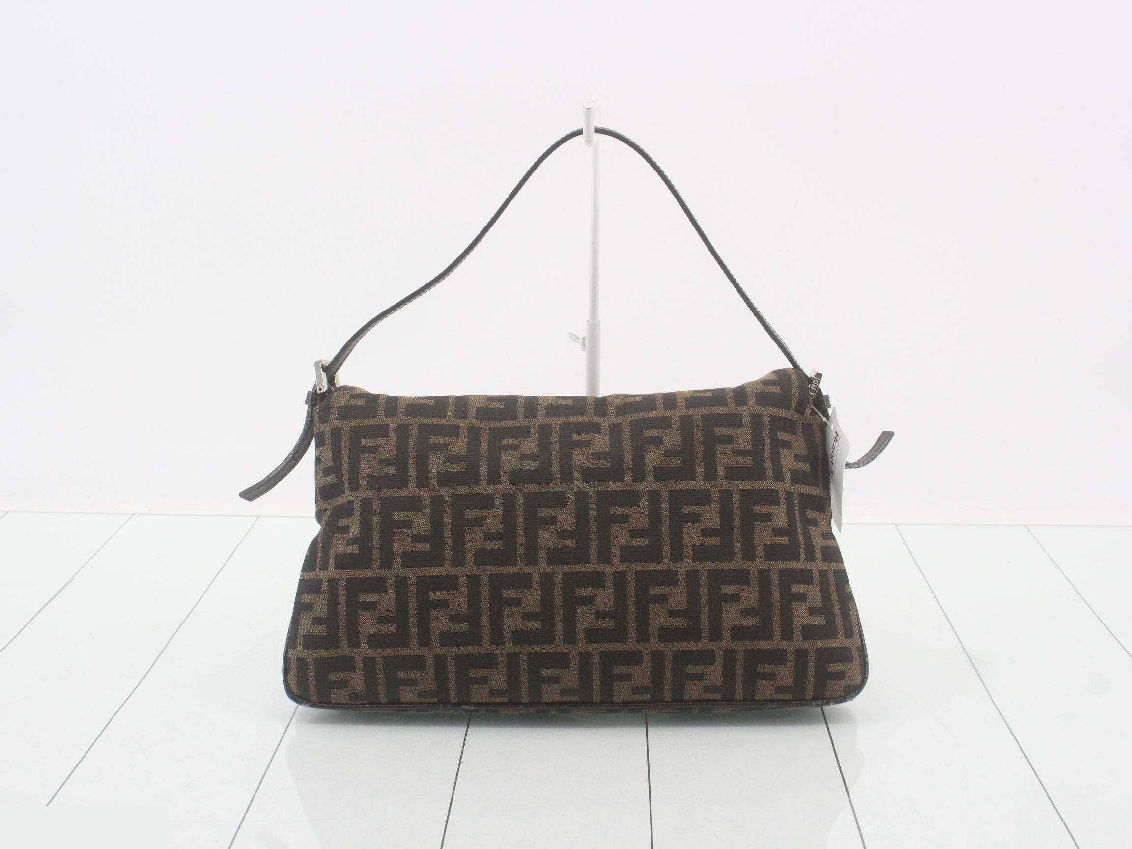 Canvas x Leather Zucca Mamma Bucket Brown SV Hardware — view 2