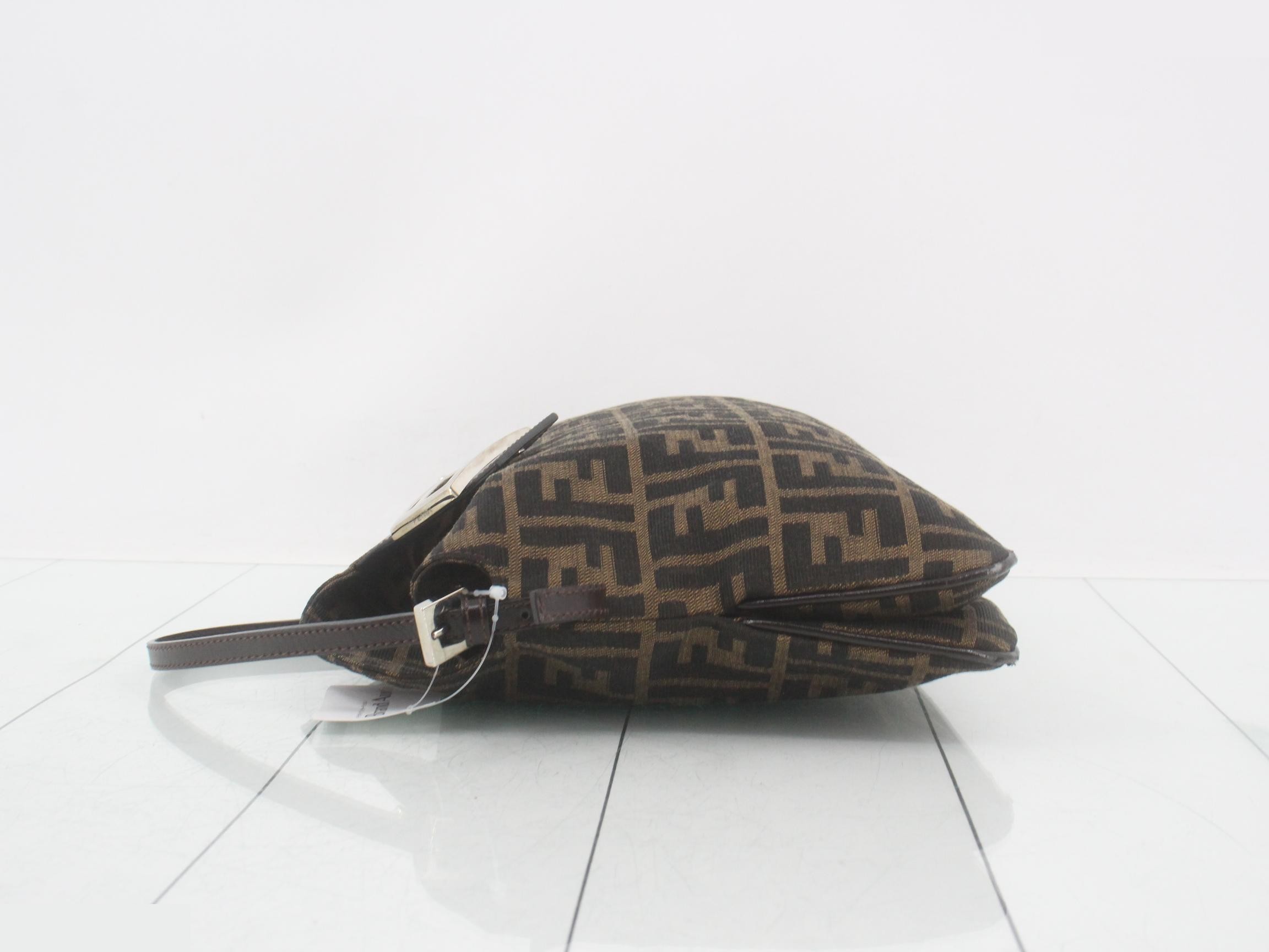 Canvas x Leather Zucca Mamma Bucket Brown SV Hardware — view 4