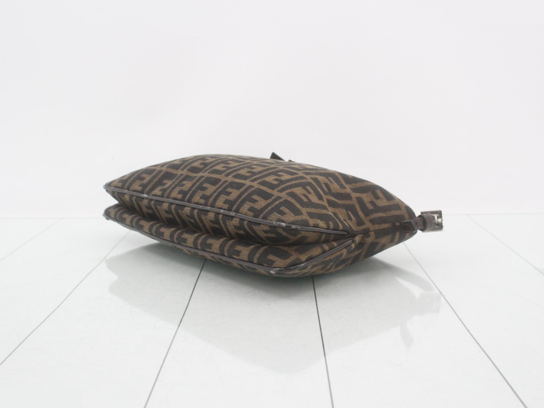 Canvas x Leather Zucca Mamma Bucket Brown SV Hardware — view 6