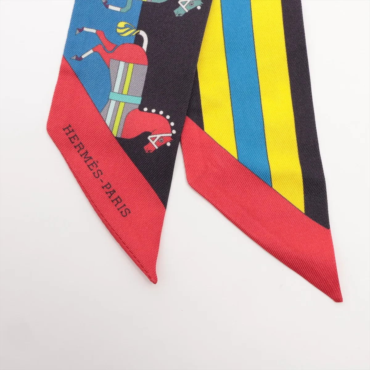 Twilly Rocabar Scarf Silk Blue x Black Thread — view 2
