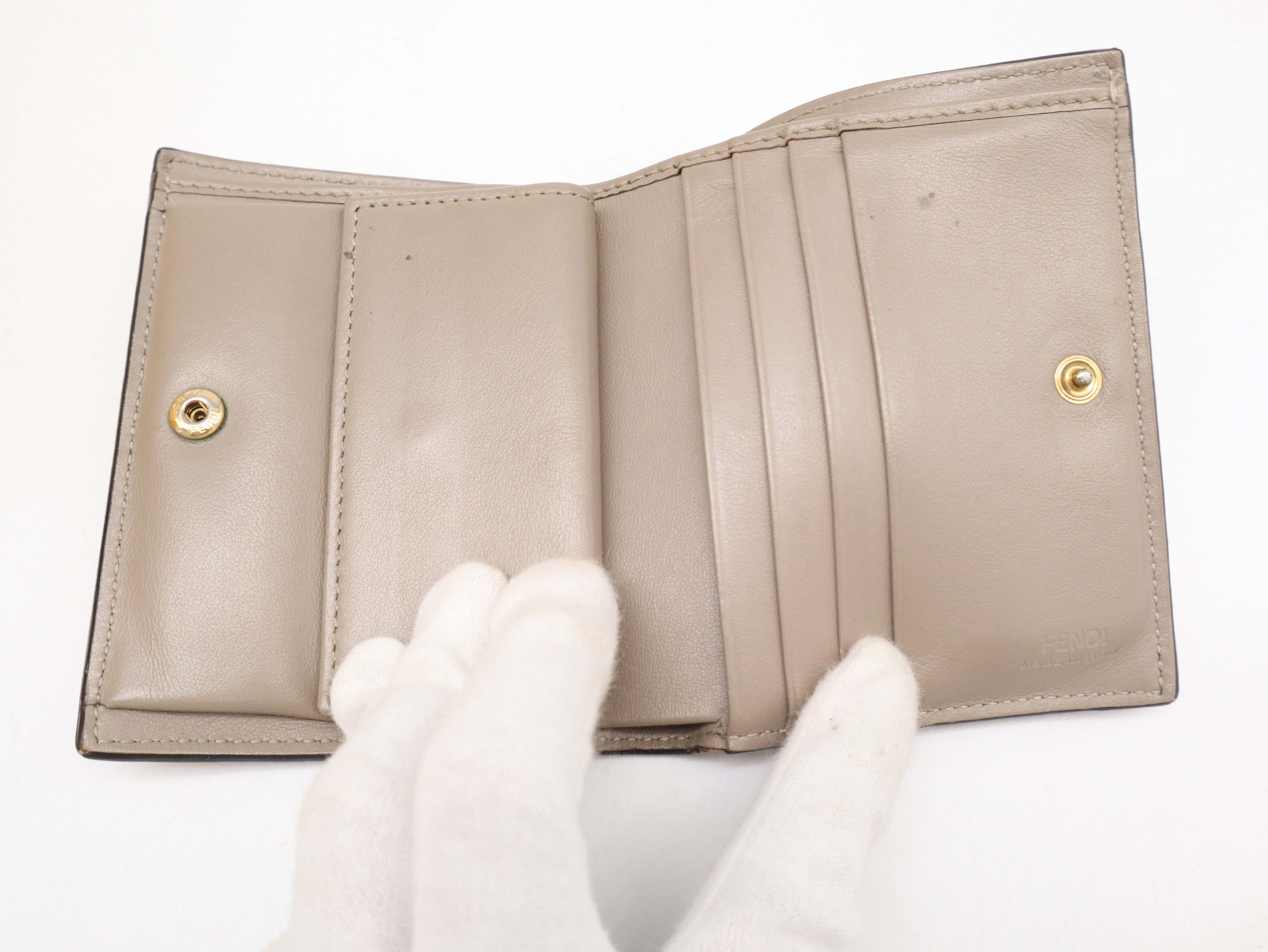 8M0387 Leather Bi-fold Wallet, Brown, with Box and Dust Bag. — view 10