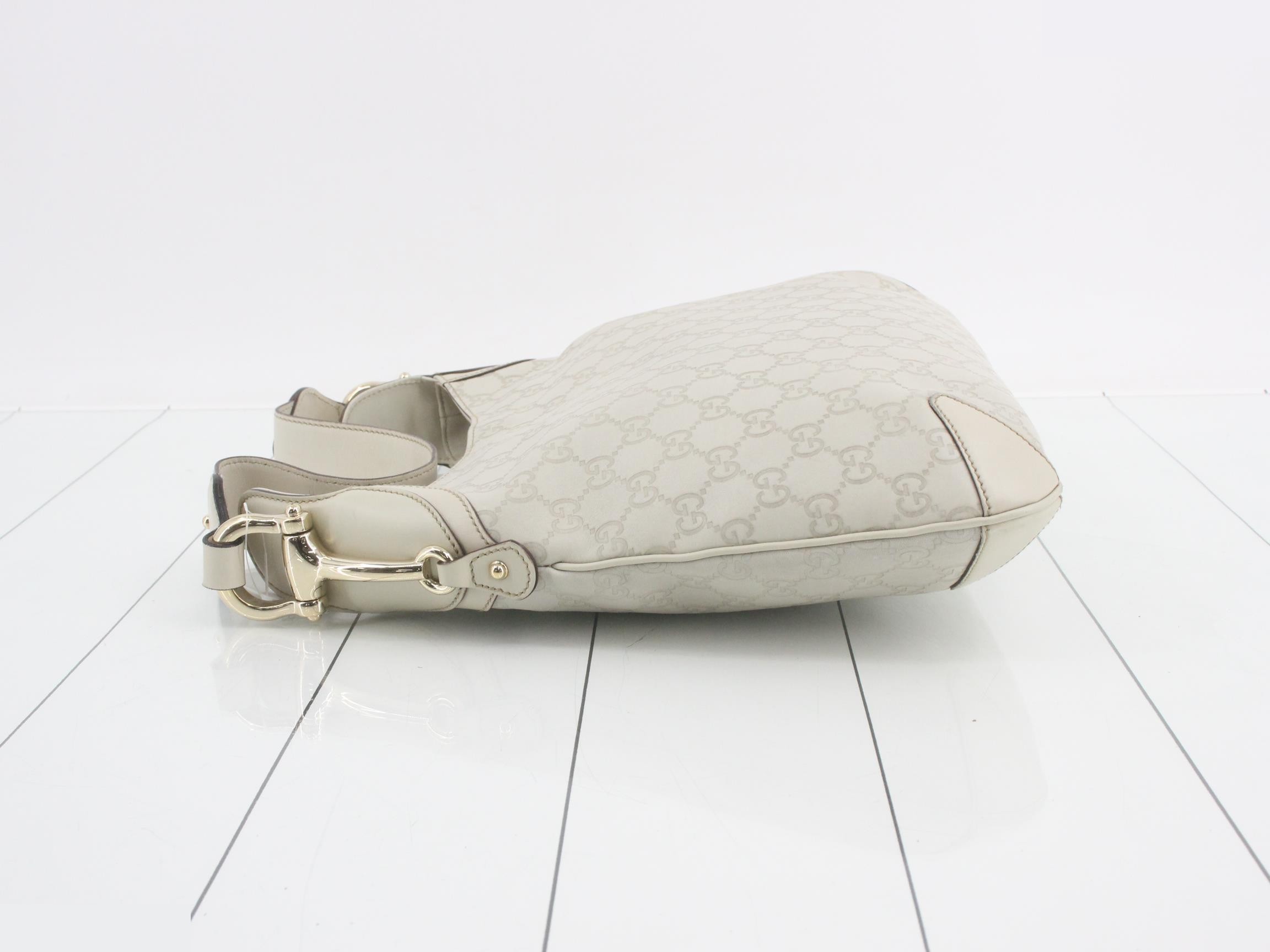 Guccissima Horsebit Hobo, Ivory, 38 x 27 x 3 cm — view 4