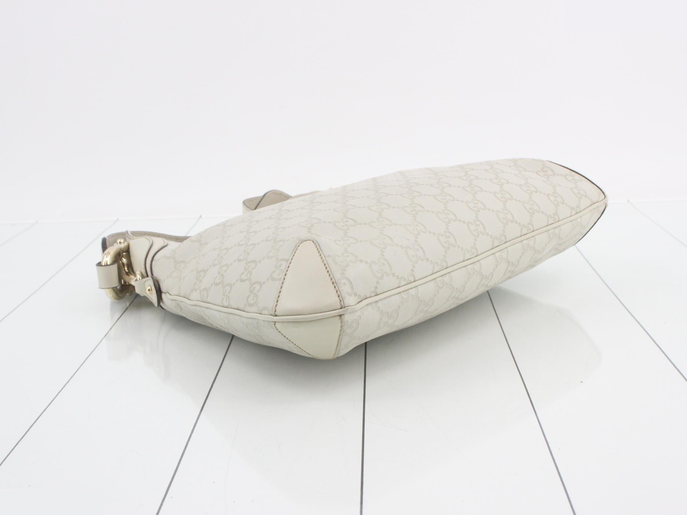 Guccissima Horsebit Hobo, Ivory, 38 x 27 x 3 cm — view 5