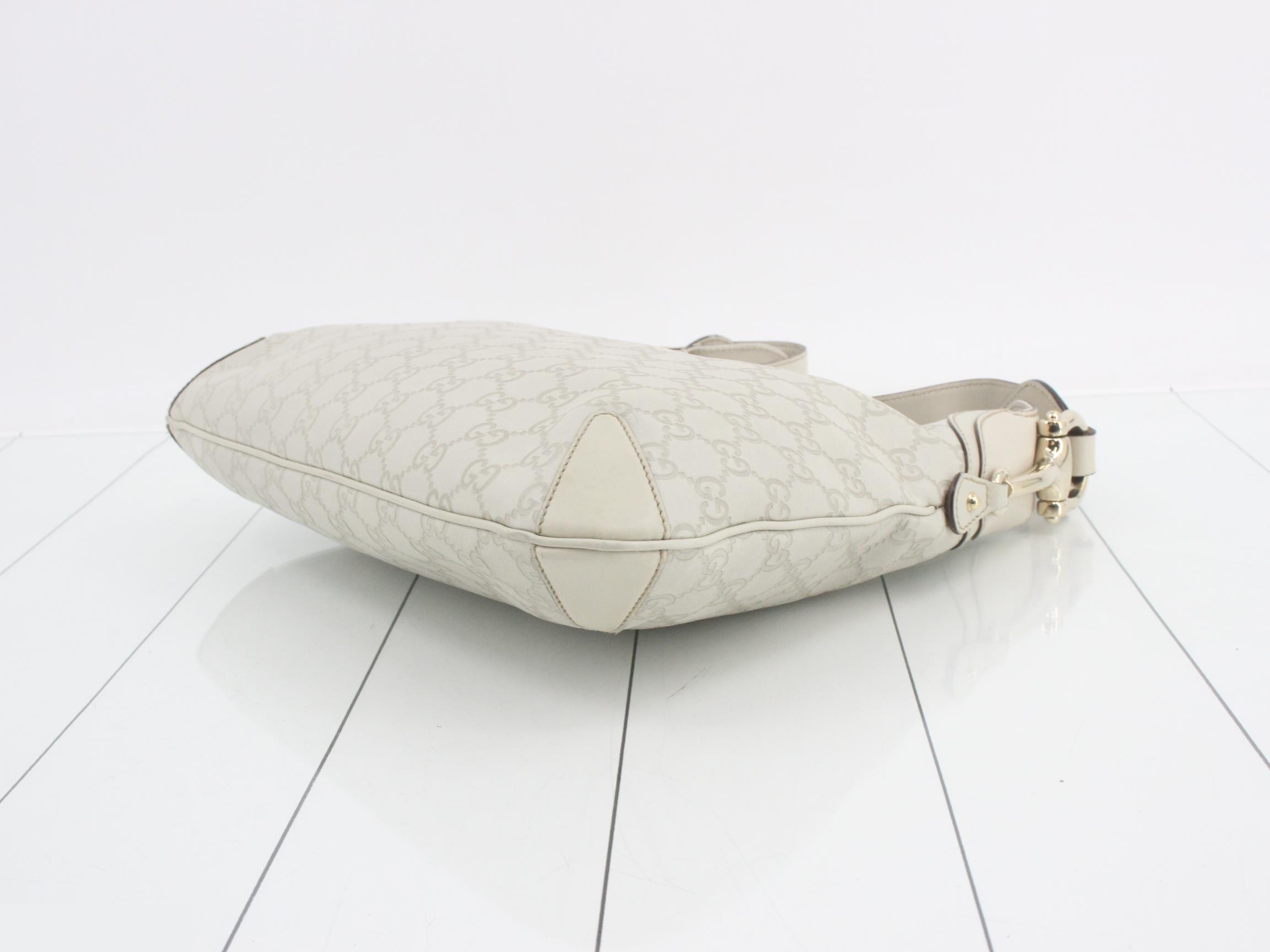 Guccissima Horsebit Hobo, Ivory, 38 x 27 x 3 cm — view 6