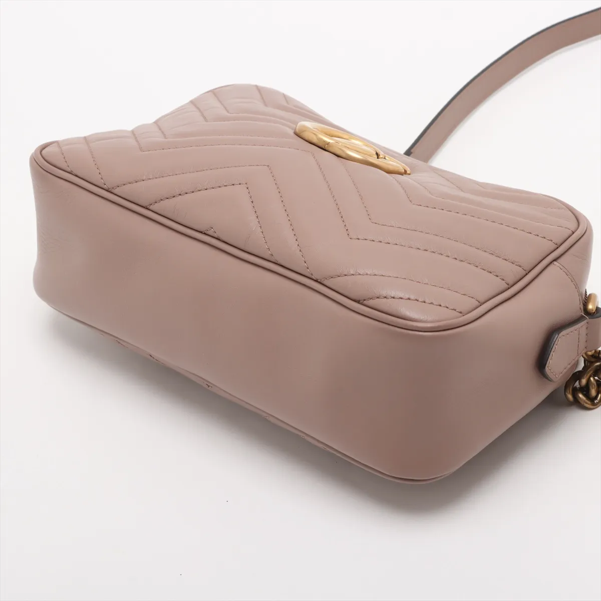 GG Marmont Leather Shoulder Bag Pink Beige 447632 — view 3