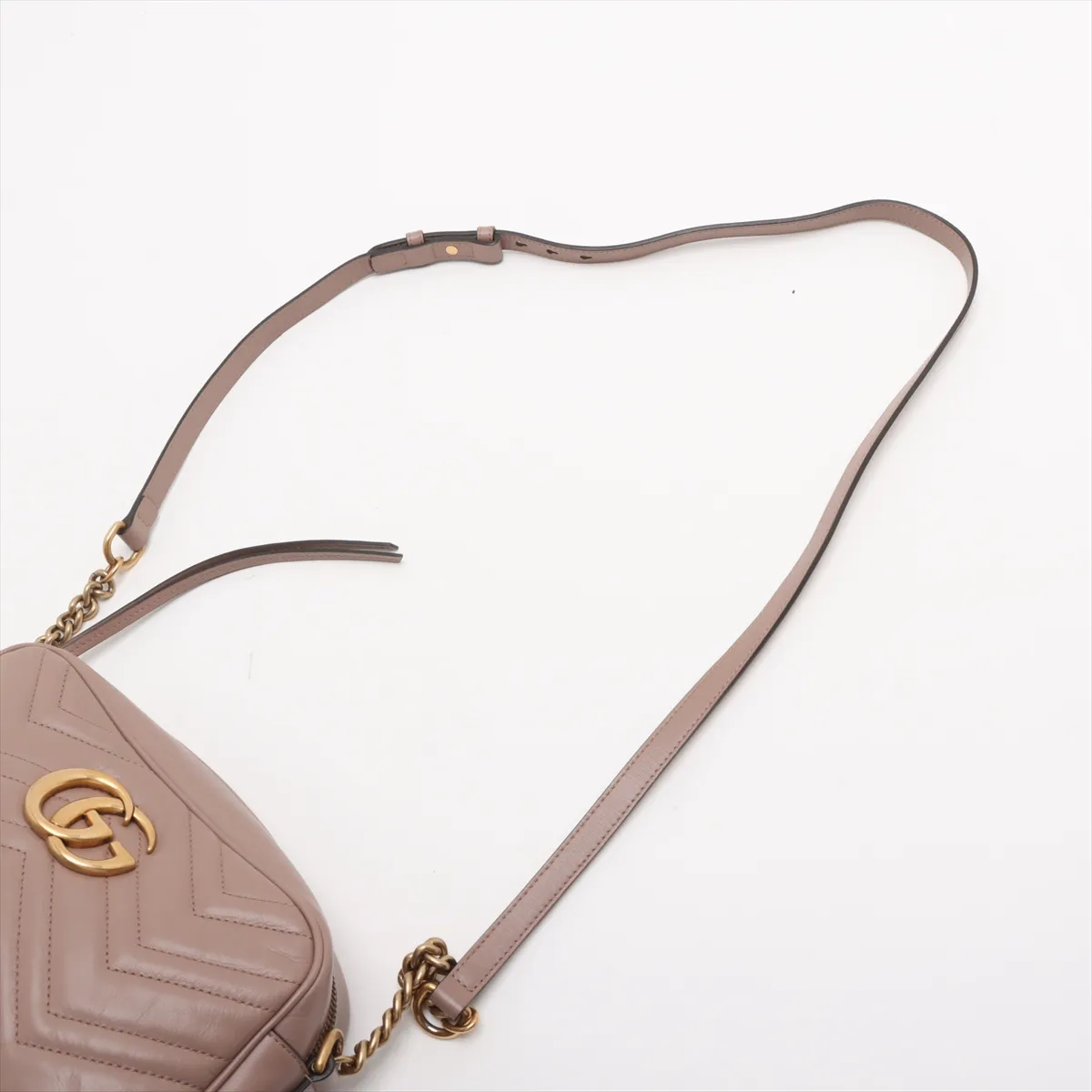 GG Marmont Leather Shoulder Bag Pink Beige 447632 — view 5