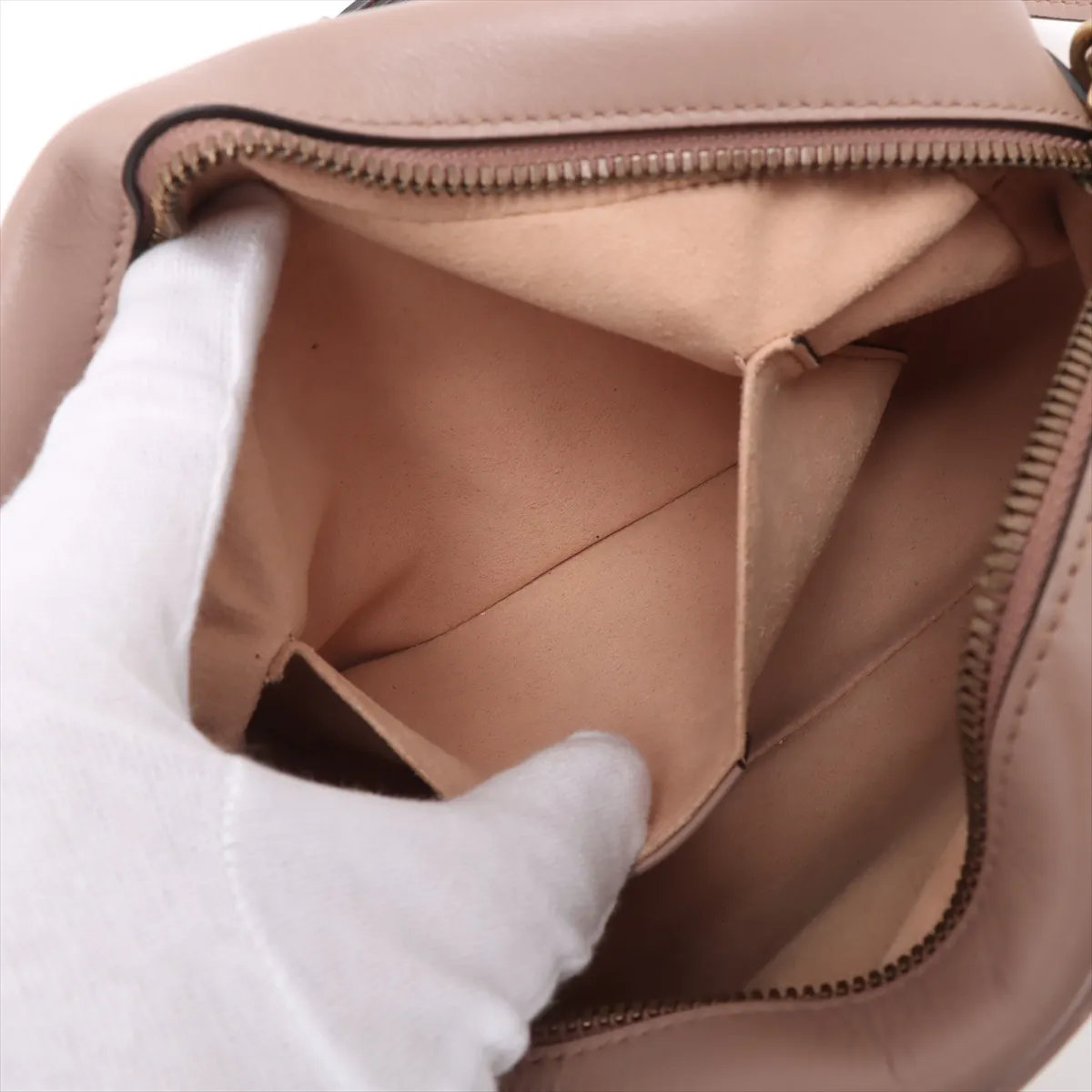 GG Marmont Leather Shoulder Bag Pink Beige 447632 — view 7