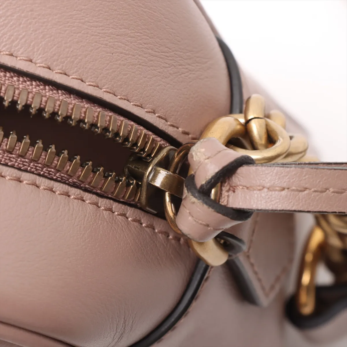 GG Marmont Leather Shoulder Bag Pink Beige 447632 — view 9