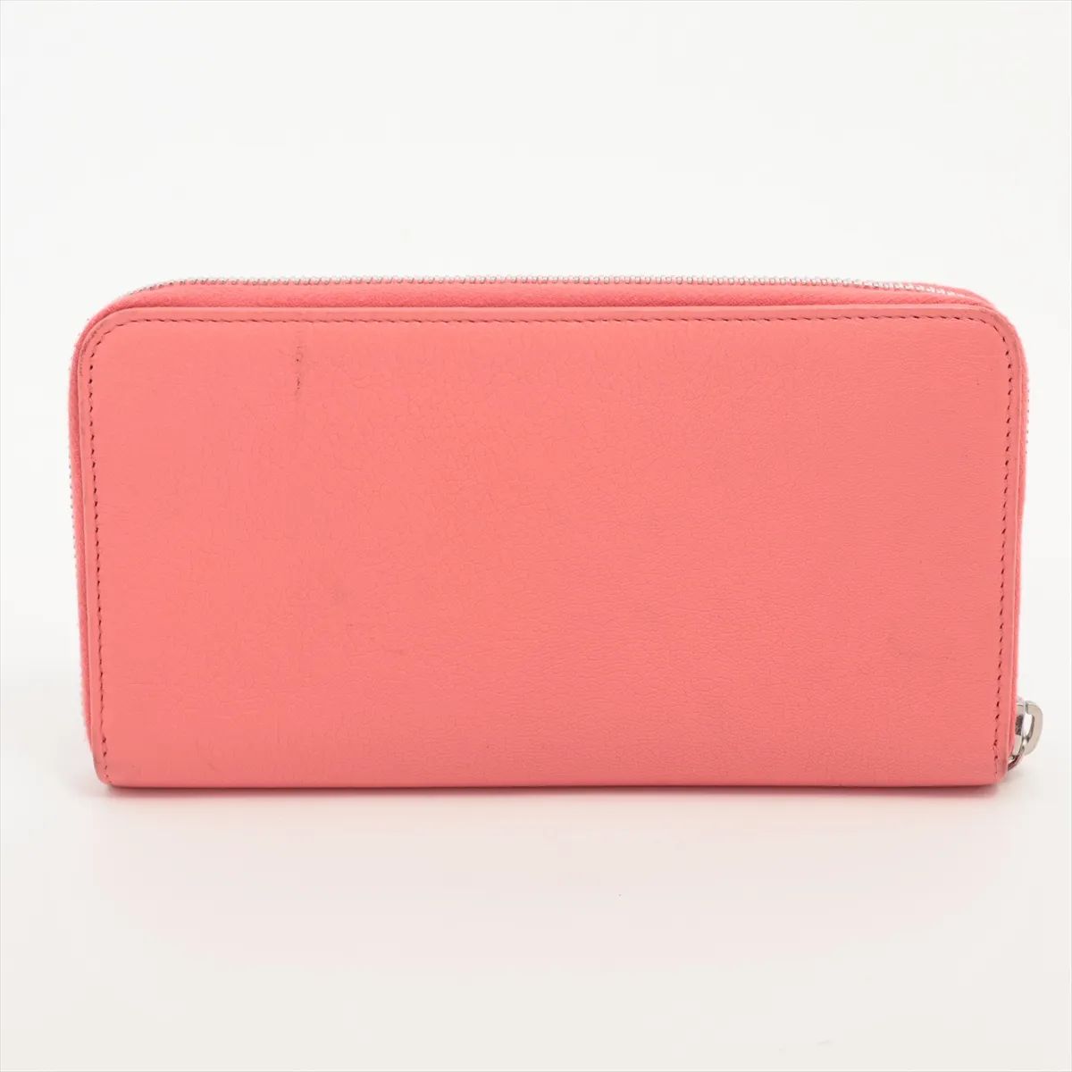 Lucky Flower Leather Round Zip Wallet, Pink, Silver Hardware, 23888445 — view 2