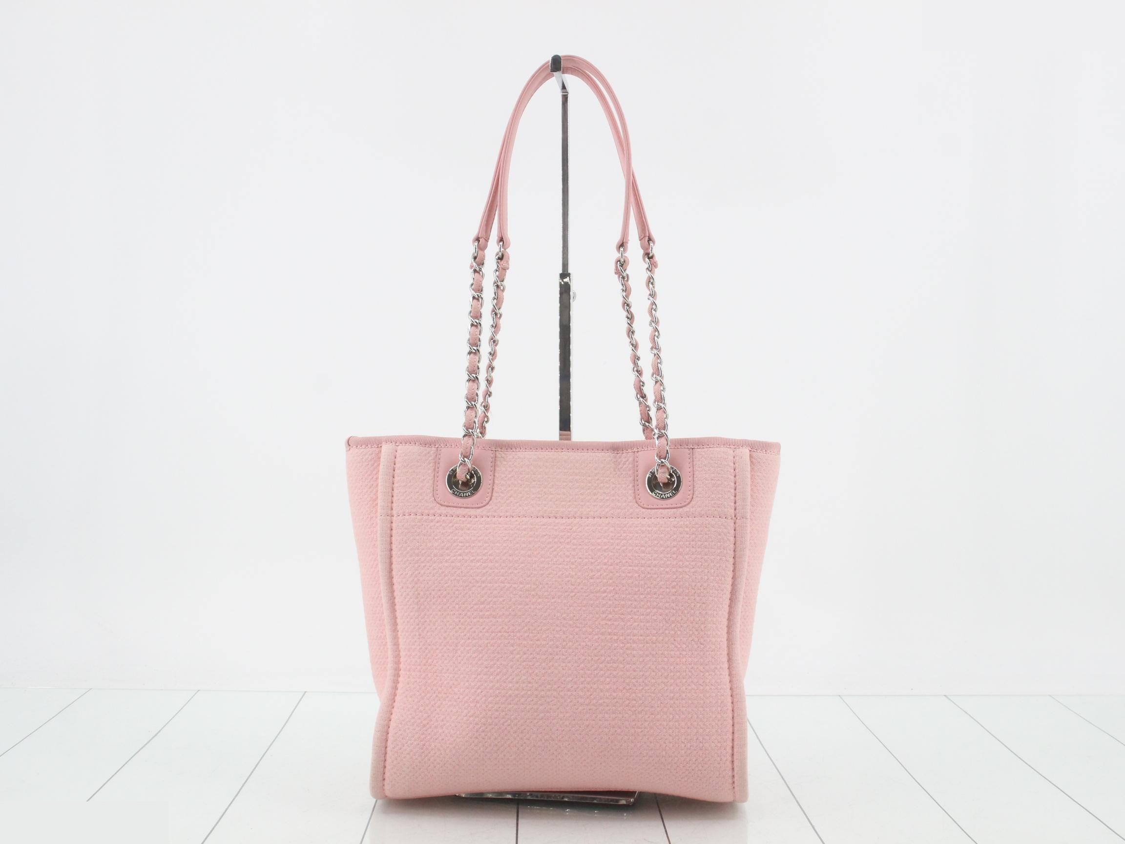 Deauville Canvas Chain Tote, Pink — view 2