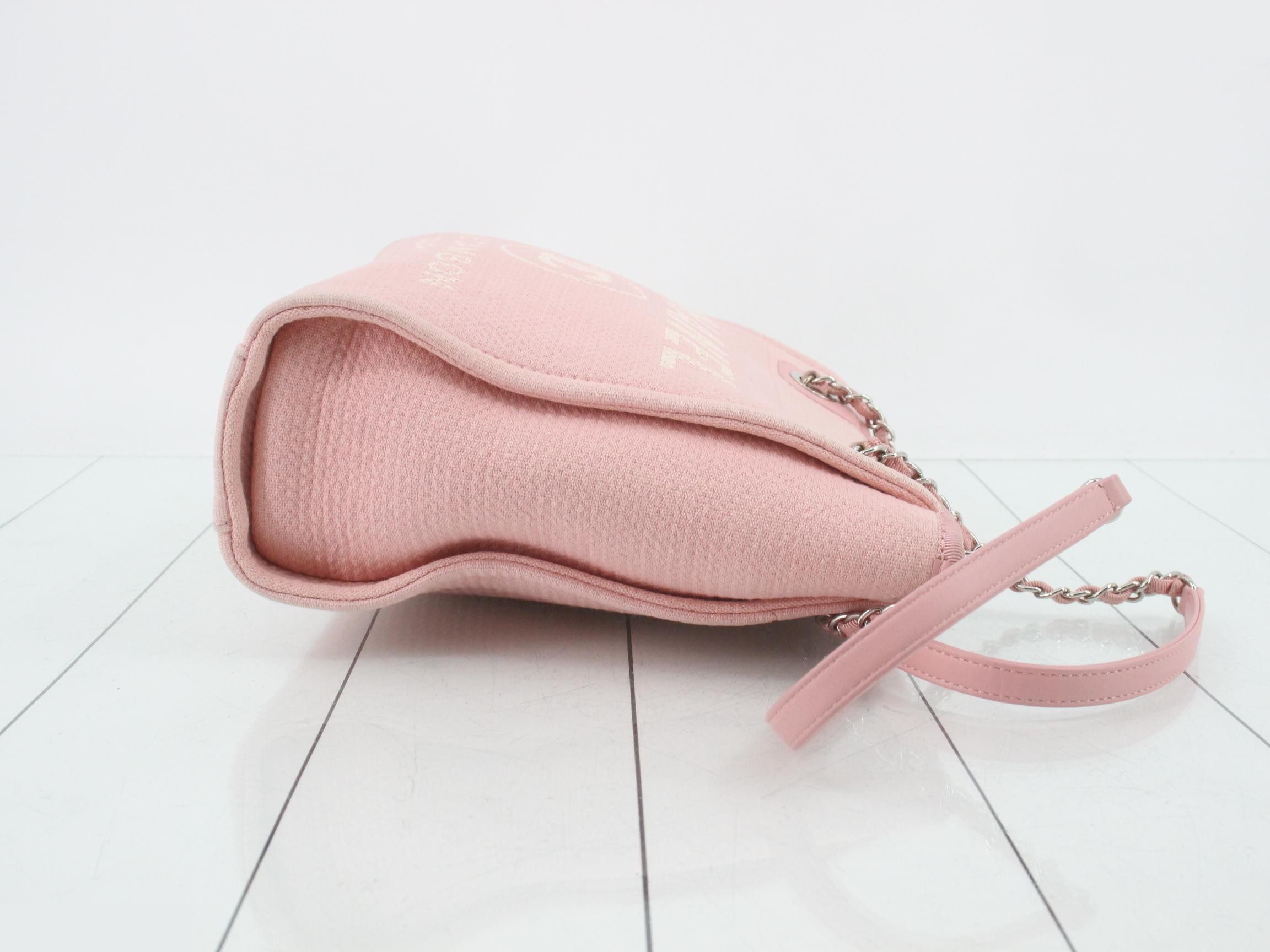 Deauville Canvas Chain Tote, Pink — view 3