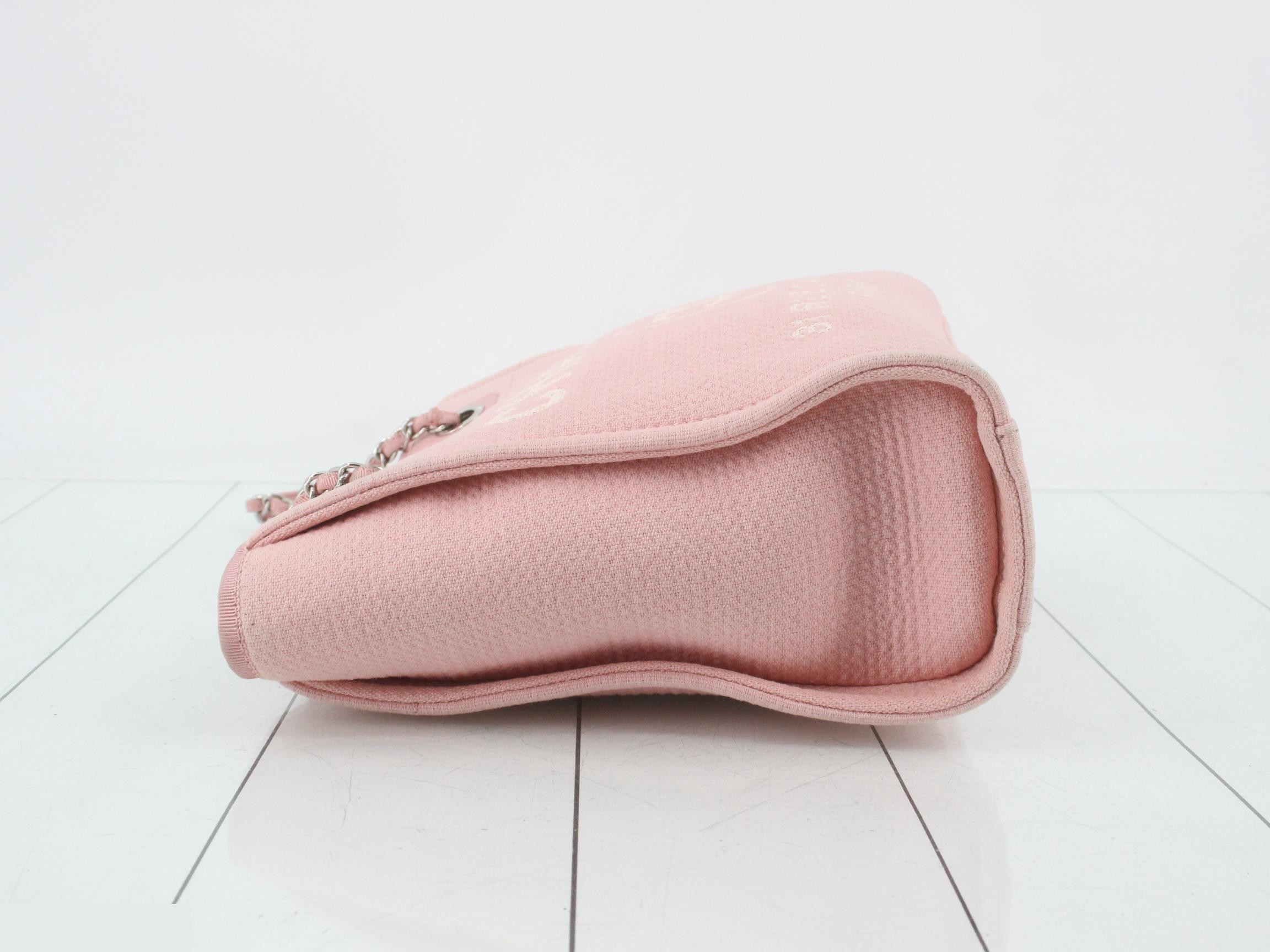 Deauville Canvas Chain Tote, Pink — view 4