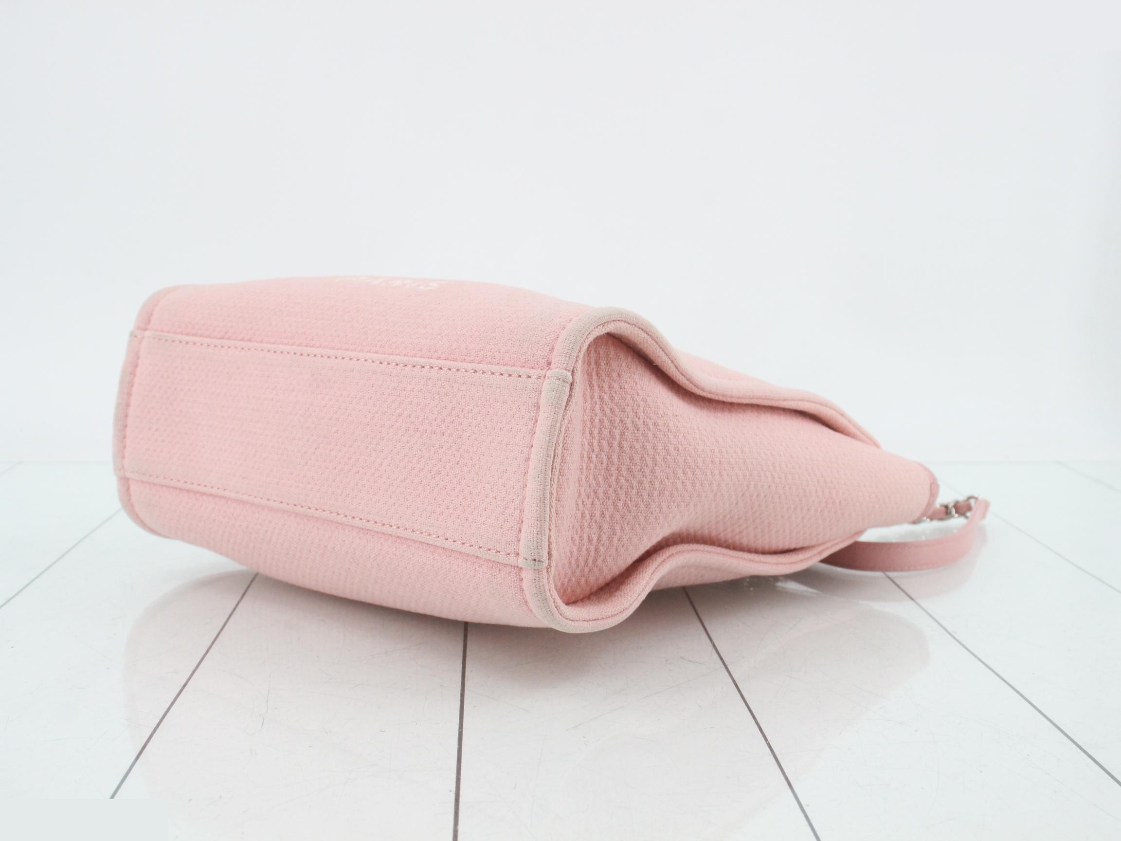 Deauville Canvas Chain Tote, Pink — view 6