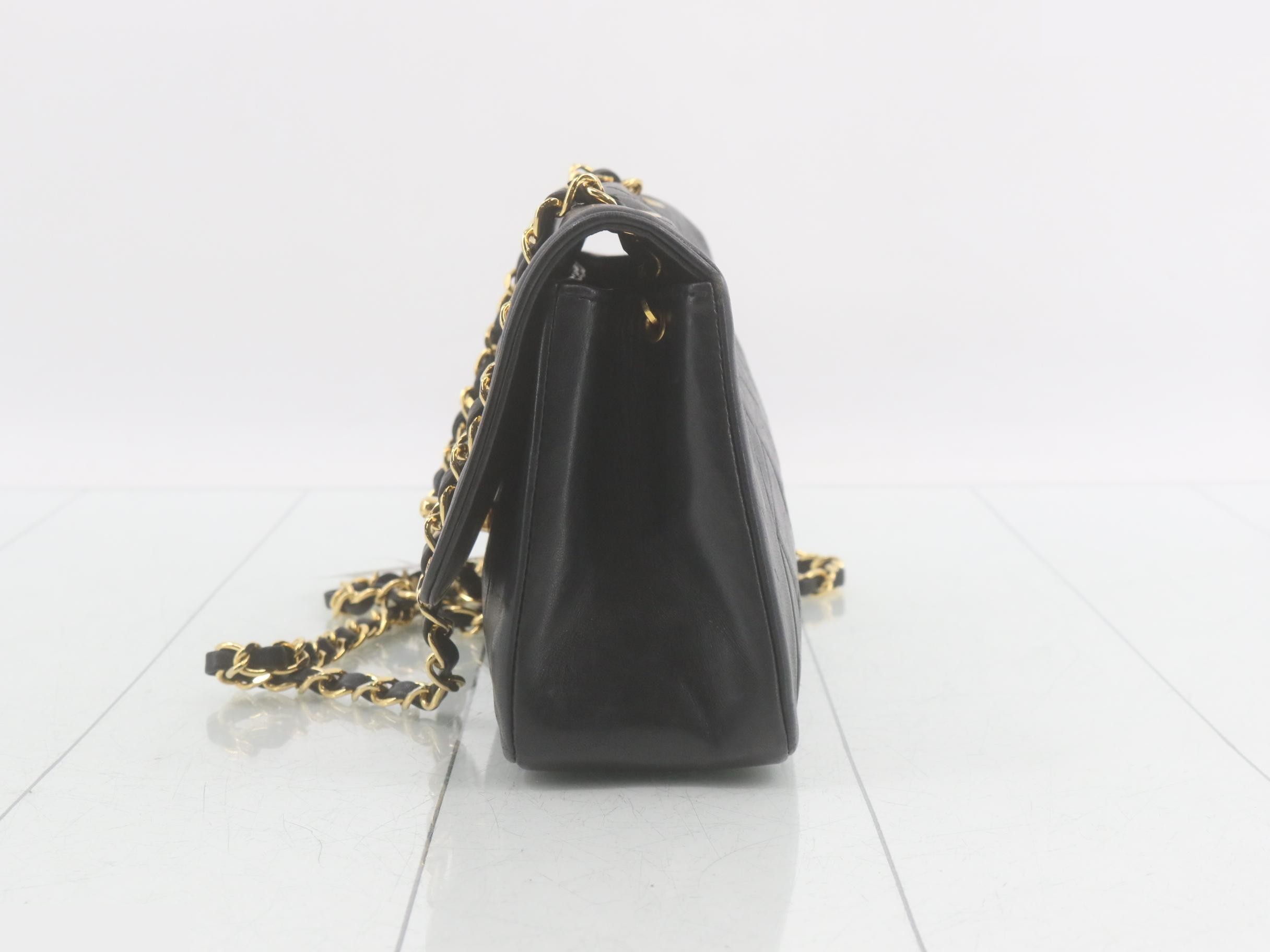 Matelassé Leather Chain Shoulder Bag — view 3