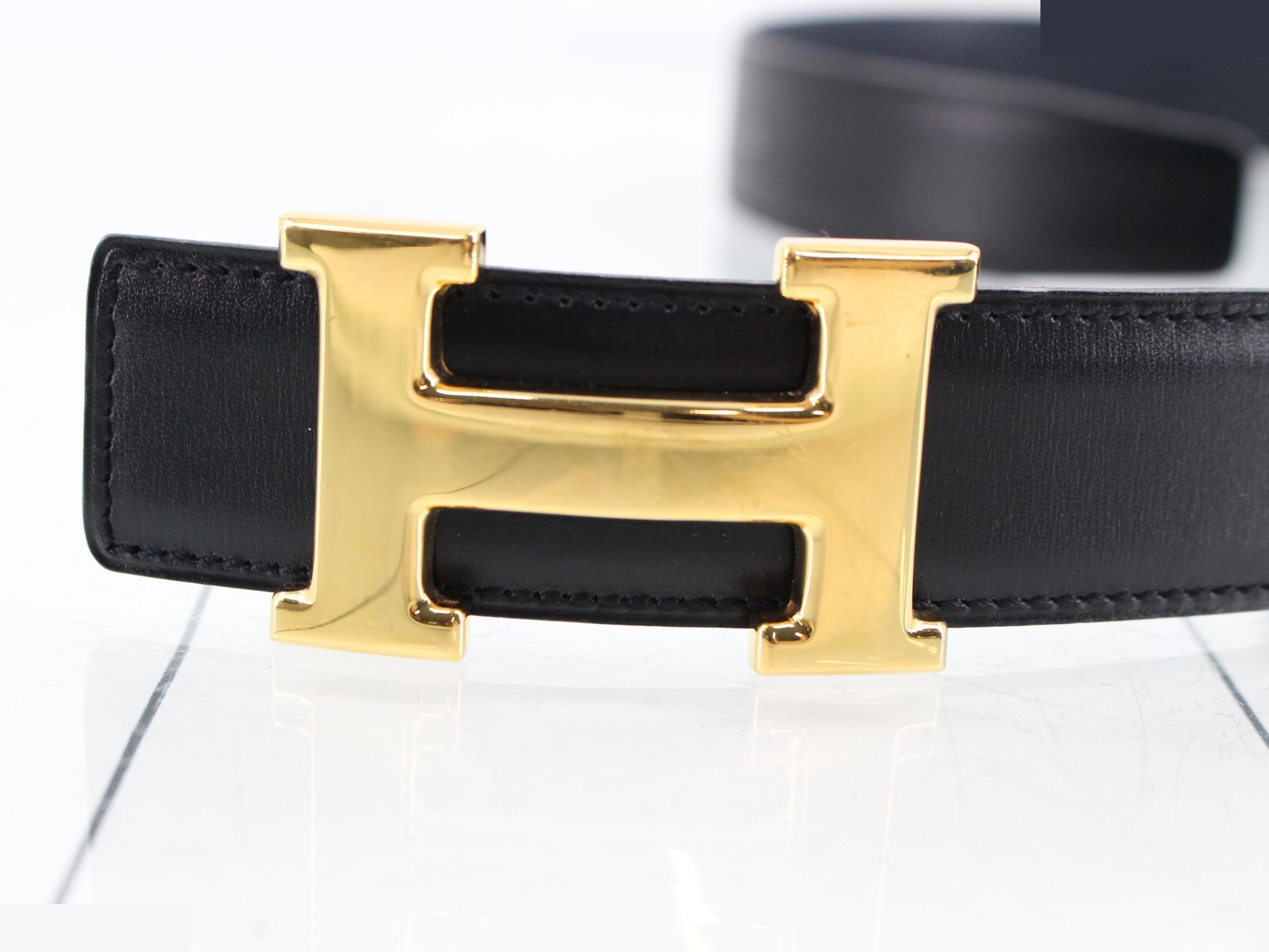 H-buckle, calfskin, black — view 3