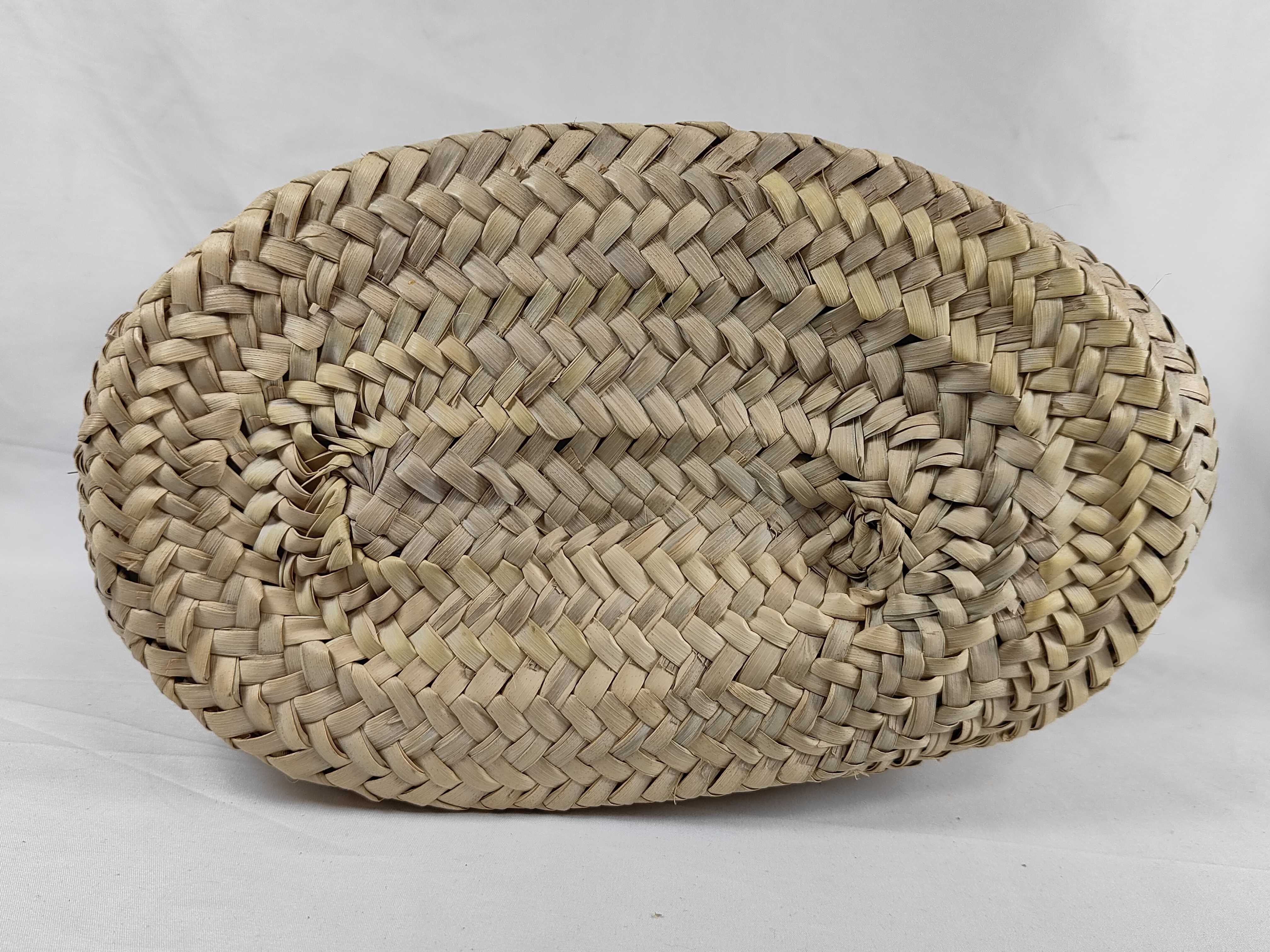 Triomphe Straw x Leather Basket Bag, Beige x Pink Handbag — view 7