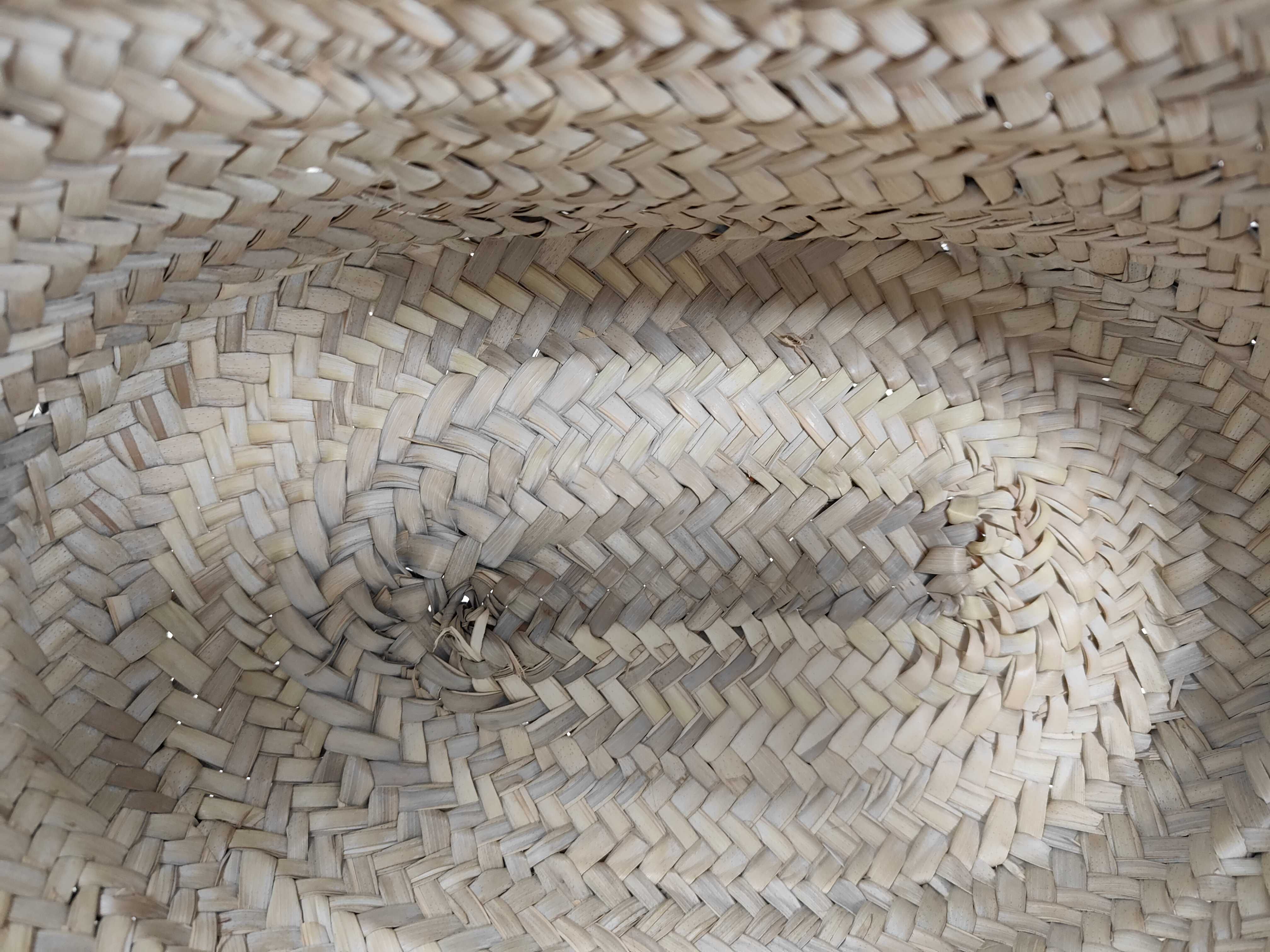 Triomphe Straw x Leather Basket Bag, Beige x Pink Handbag — view 9