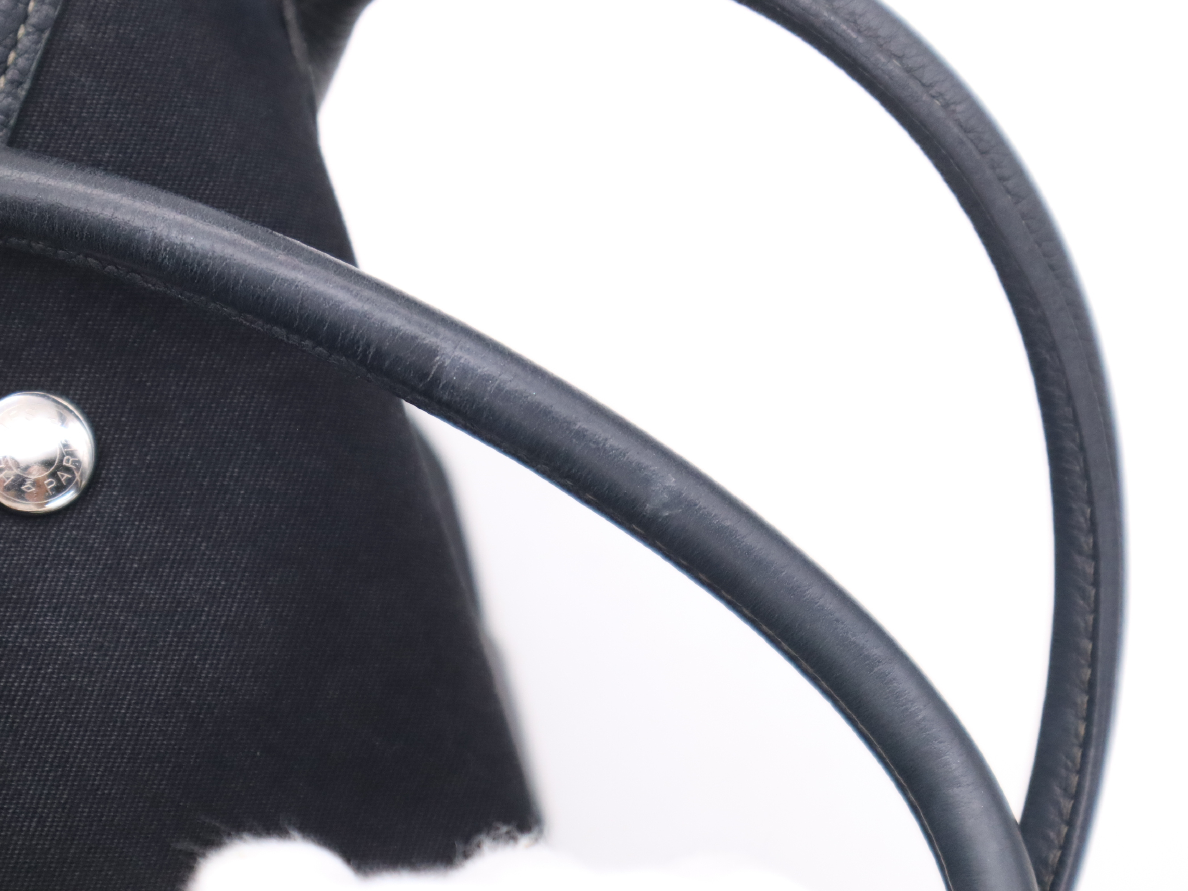 Toile Officier Tote Bag Garden Party PM Black Silver Hardware K Stamp 2007 Tote Bag — view 9