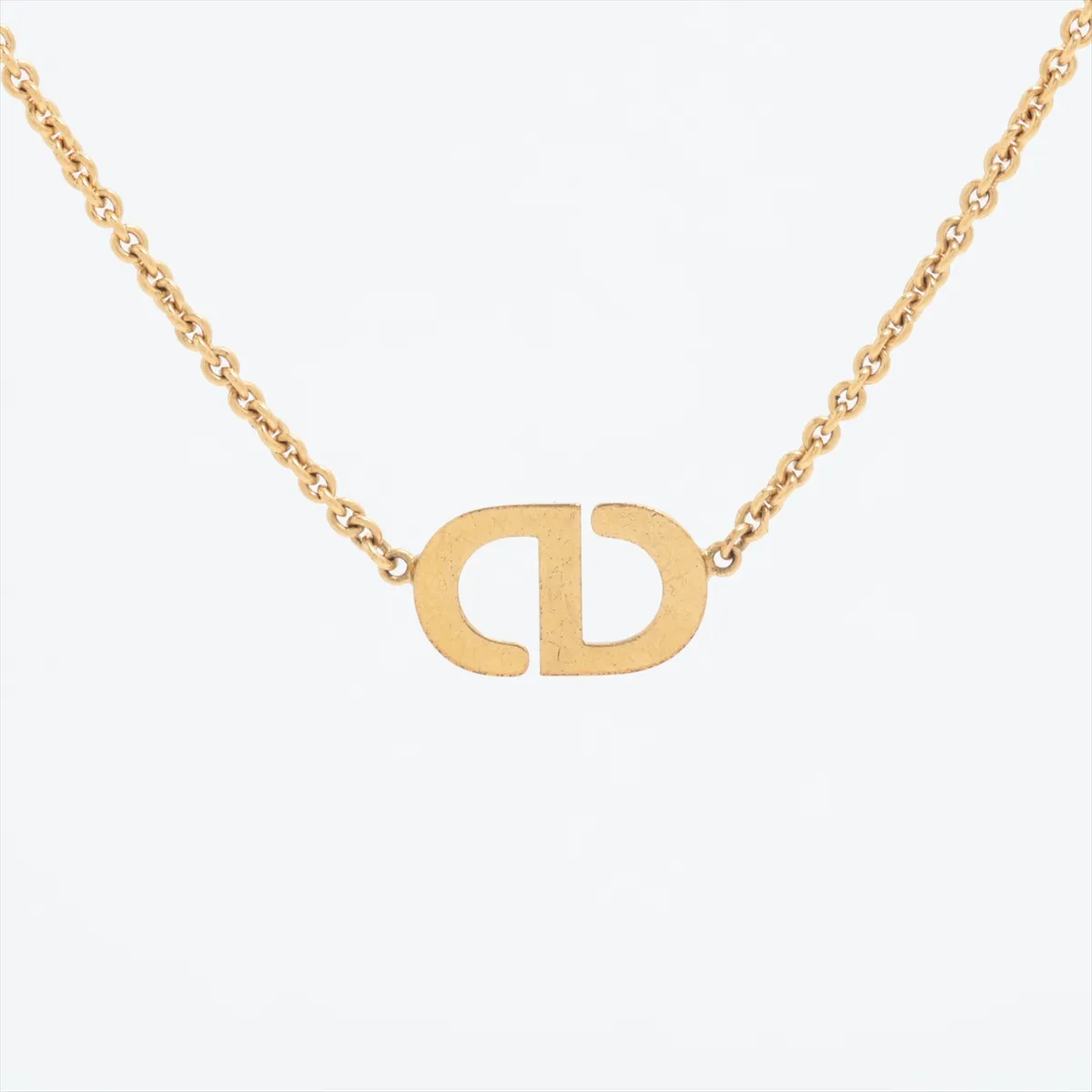 Petit CD necklace, gold plated with rhinestones. Shows signs of wear, — view 2