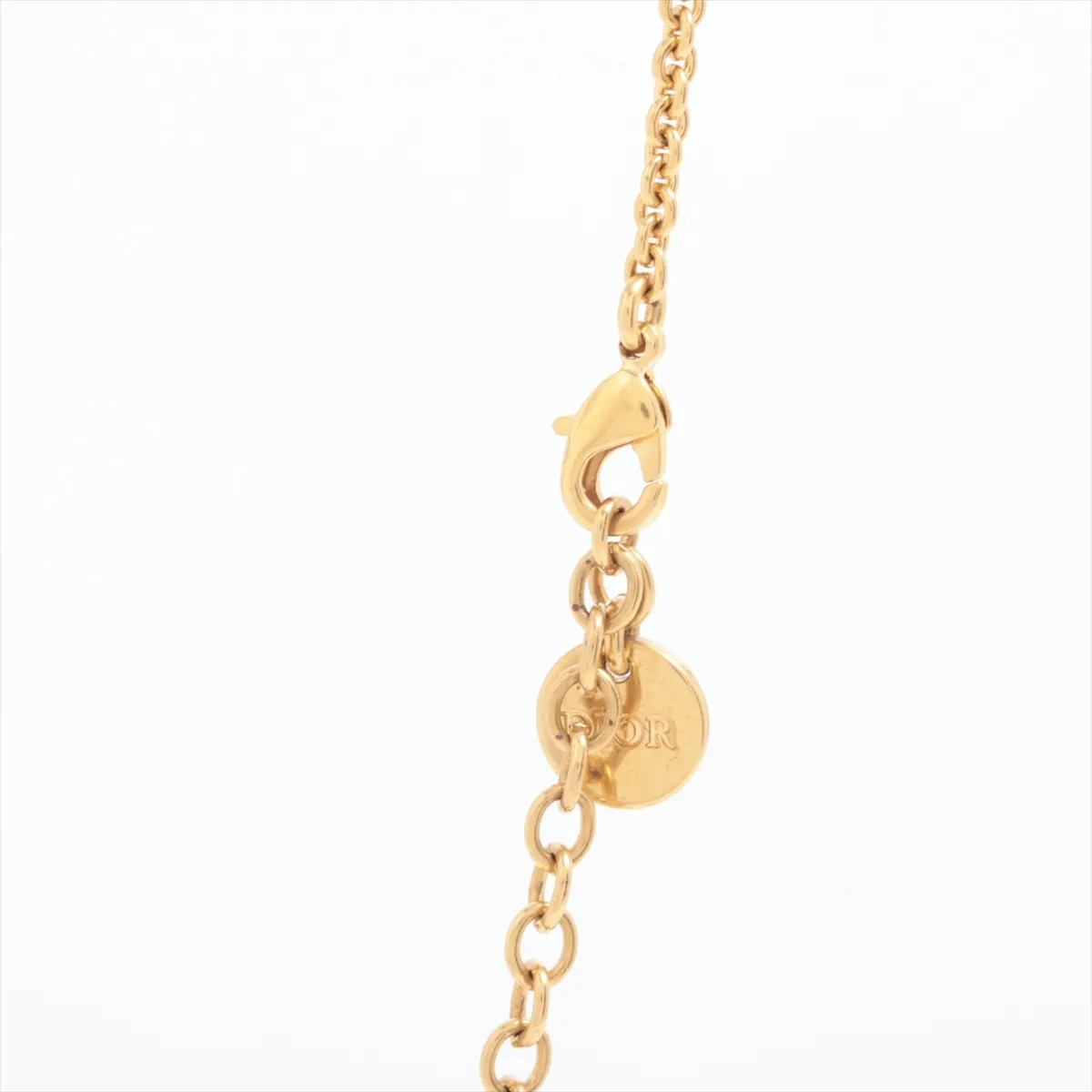 Petit CD necklace, gold plated with rhinestones. Shows signs of wear, — view 3