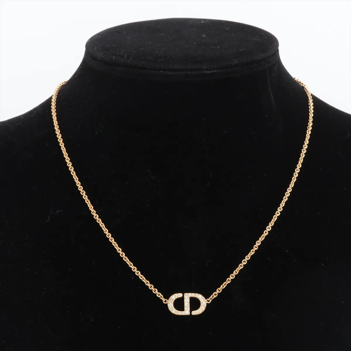 Petit CD necklace, gold plated with rhinestones. Shows signs of wear, — view 5