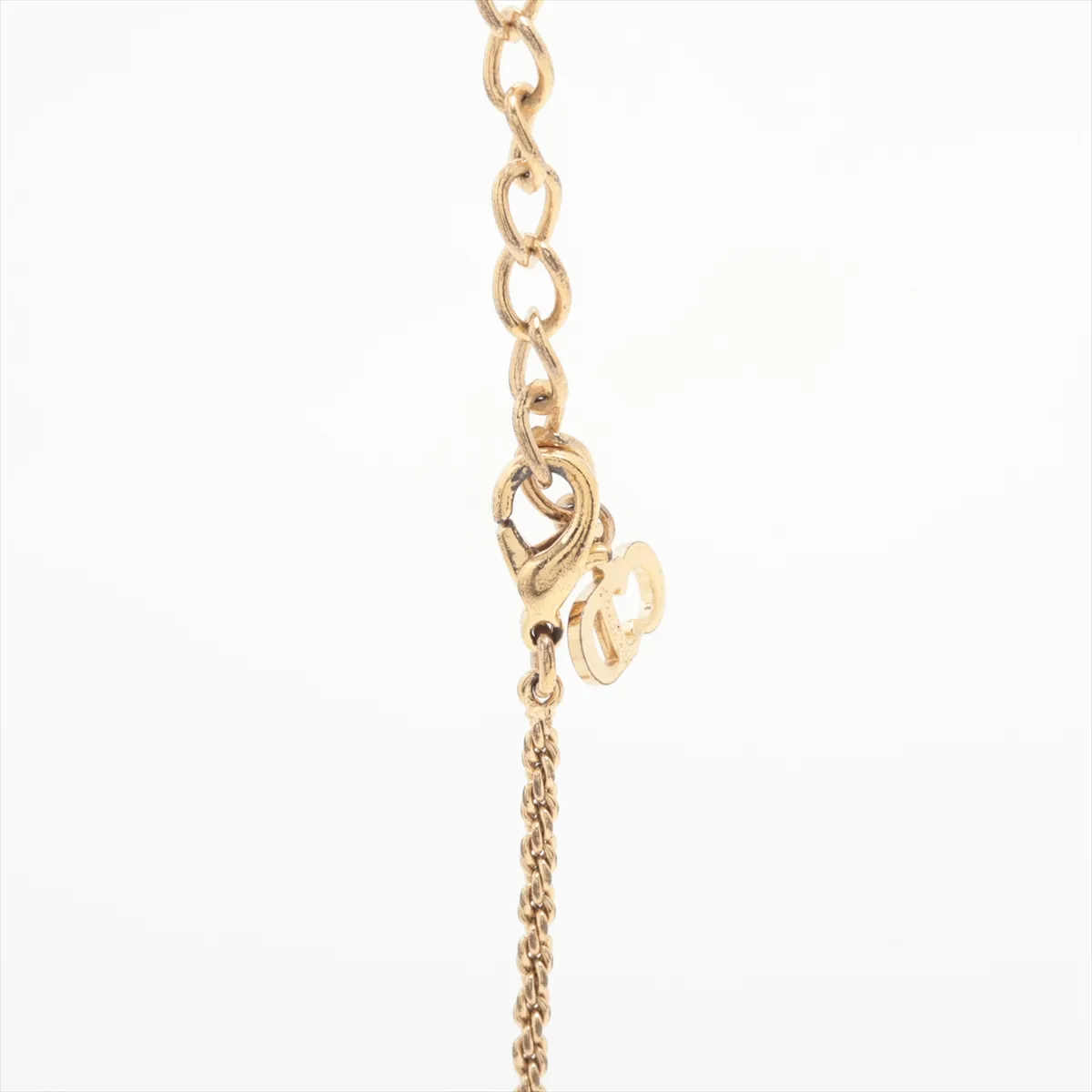CD logo necklace, GP gold. Shows signs of wear, — view 3