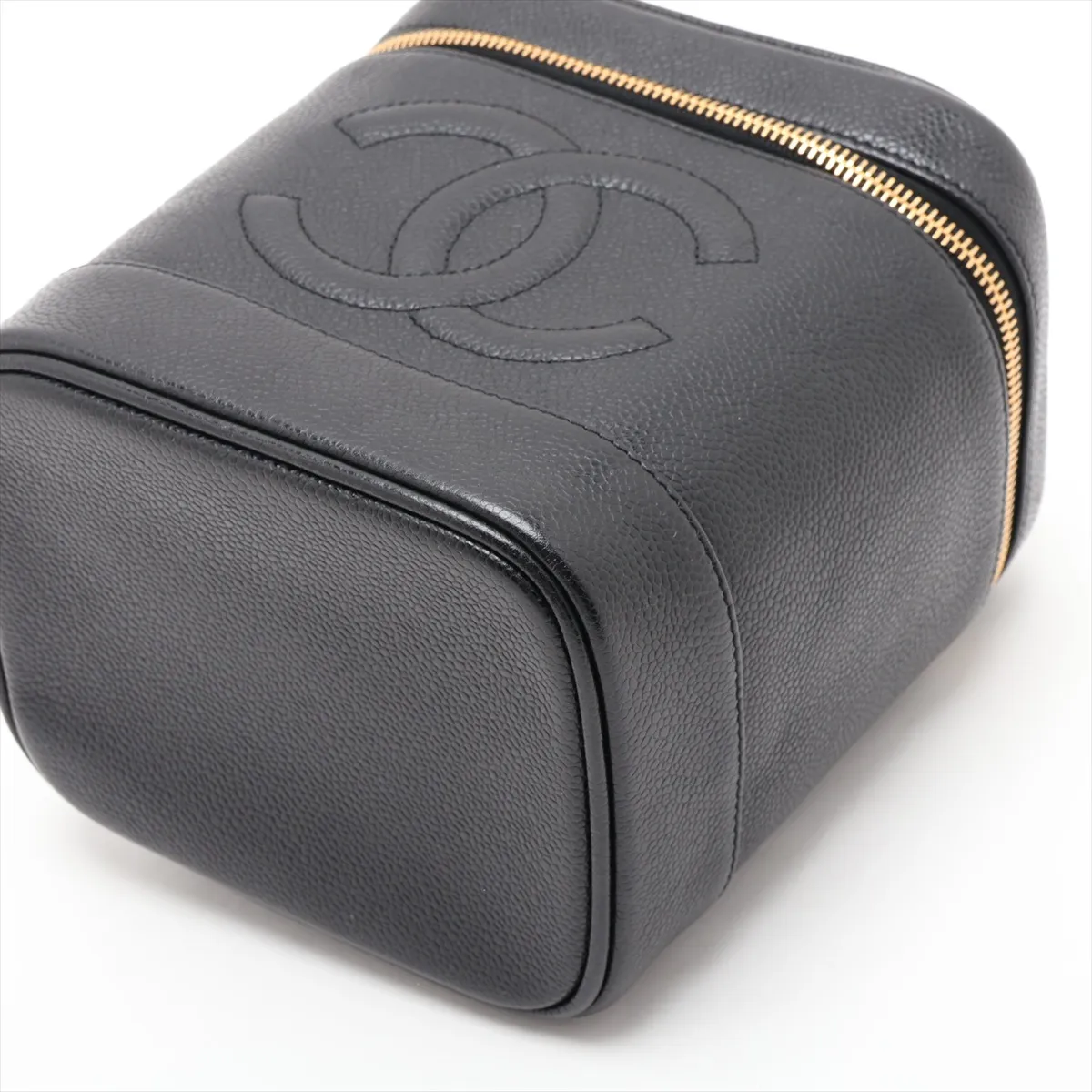 Coco Mark Caviar Skin Vanity Bag, Black with Gold Hardware, 6593039, Series 6 — view 3