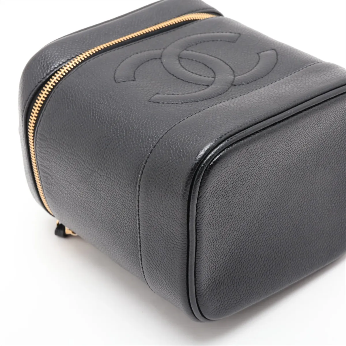 Coco Mark Caviar Skin Vanity Bag, Black with Gold Hardware, 6593039, Series 6 — view 4