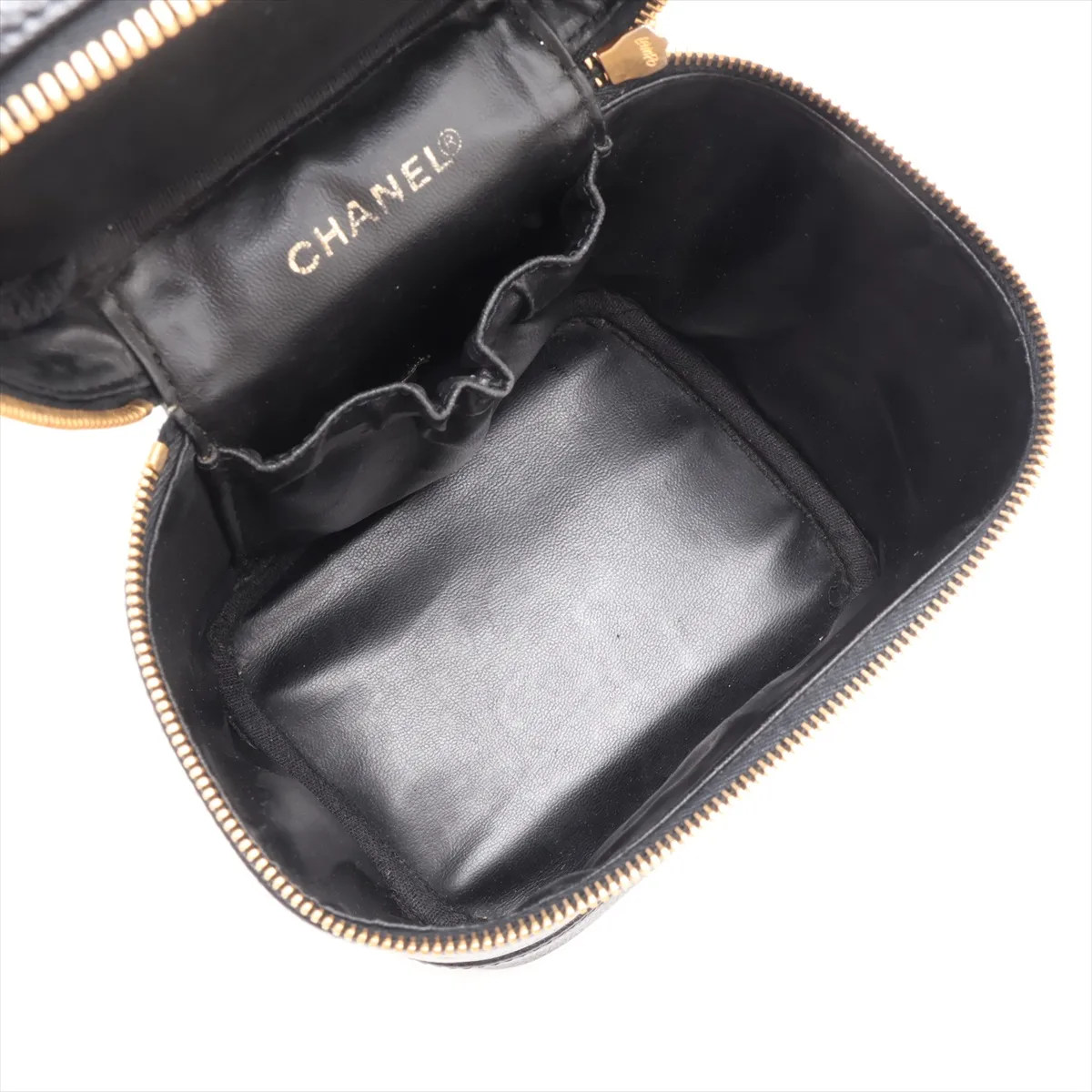 Coco Mark Caviar Skin Vanity Bag, Black with Gold Hardware, 6593039, Series 6 — view 7