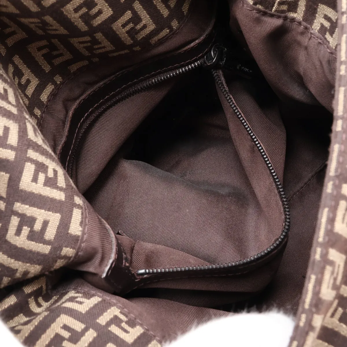 Zucchino Mamma Bucket 8BR001 Canvas x Leather Shoulder Bag Brown — view 8