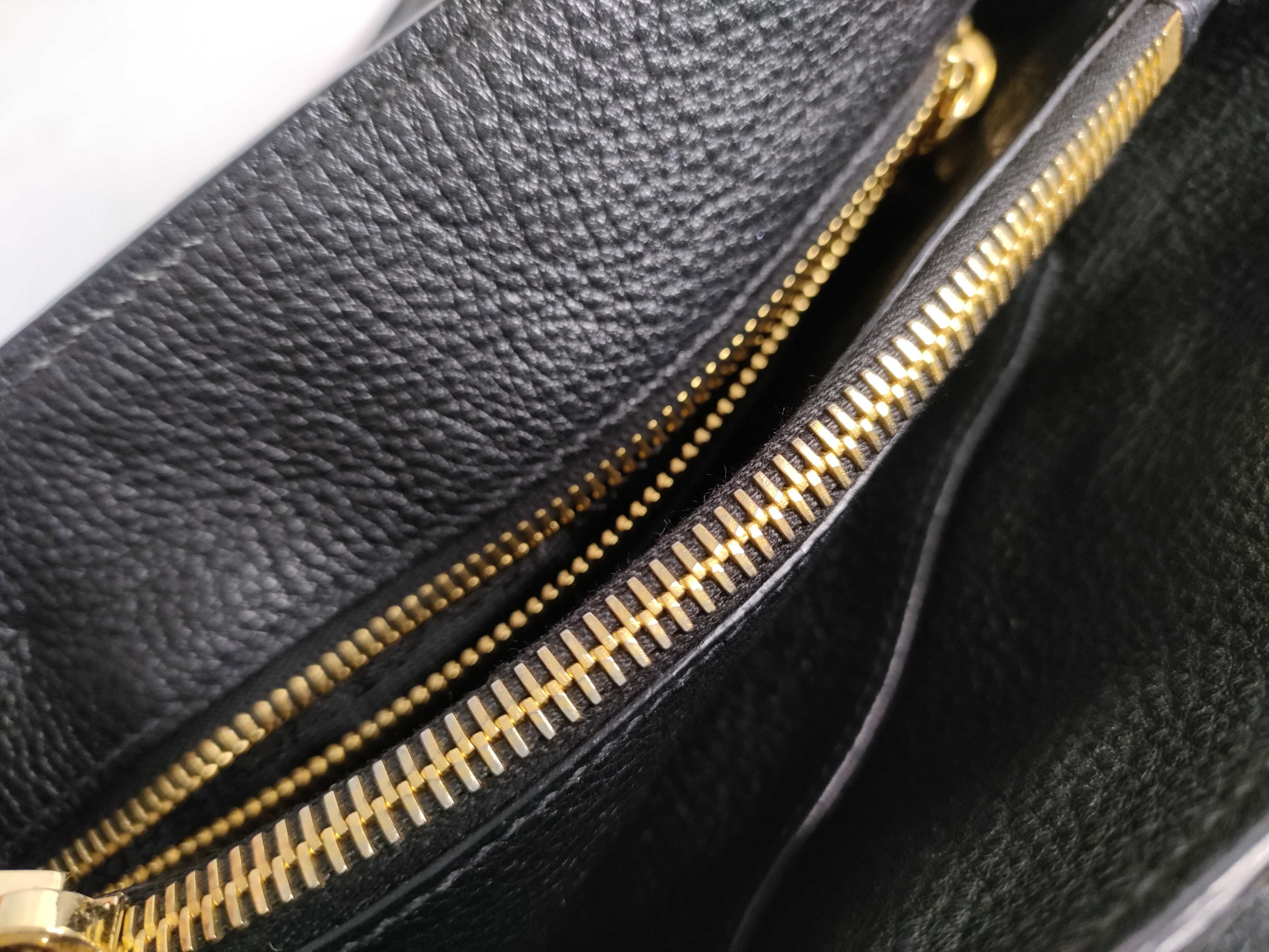 Vitello Phoenix Leather 2-Way Handbag, Black, 1BA058 (Handbag) — view 9