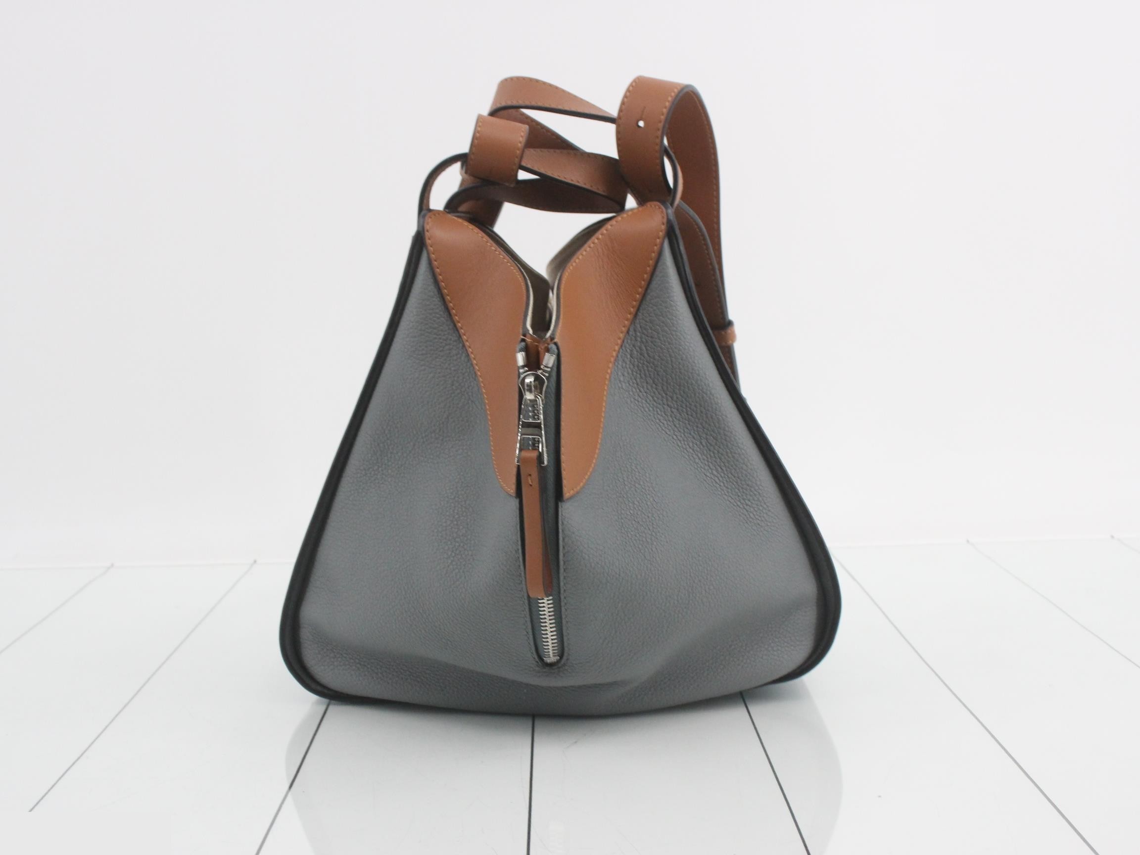 Hammock handbag, leather, gray — view 4
