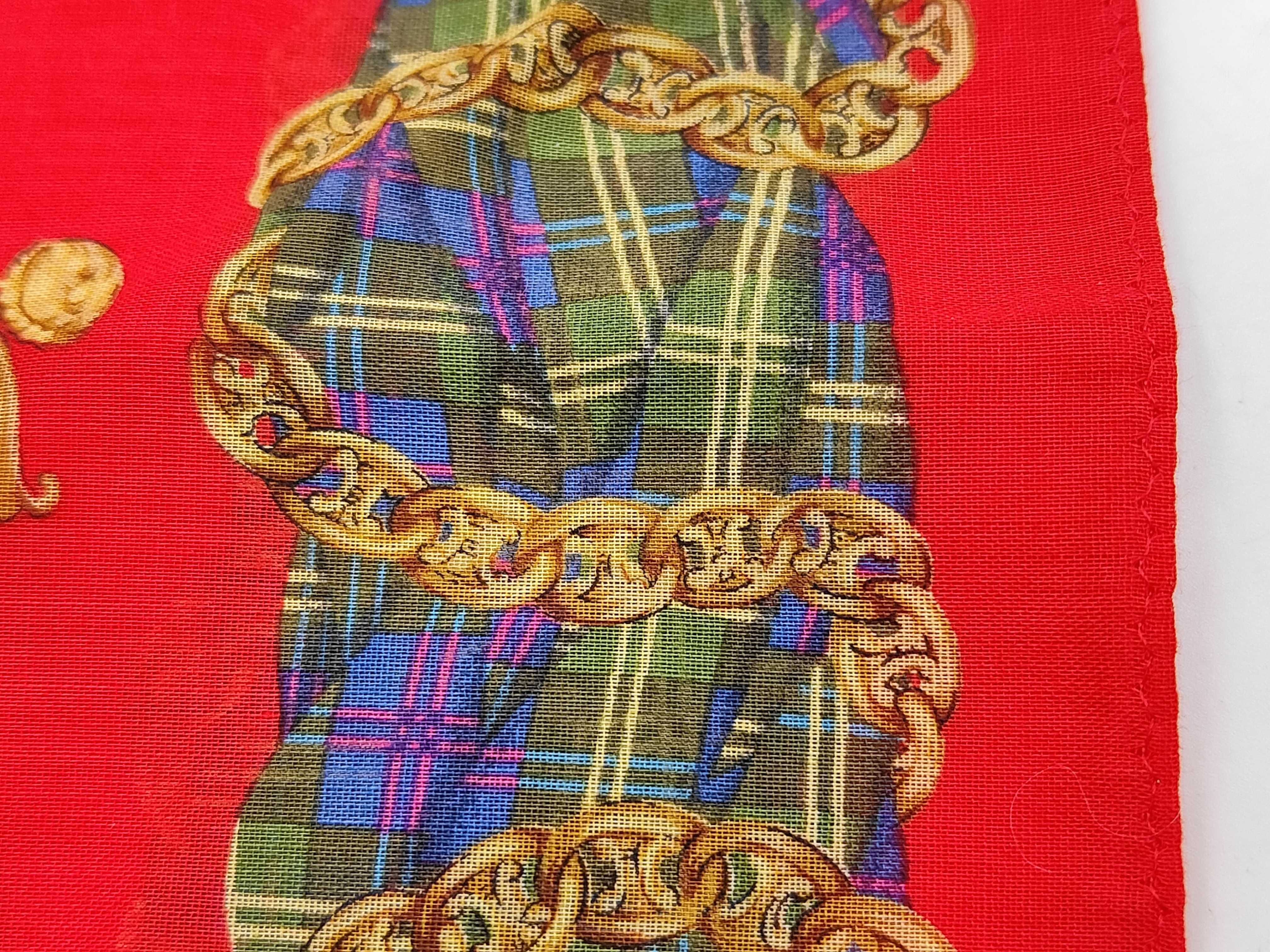 scarf/handkerchief with tag, logo chain, Triomphe design, red, and other accessories. — view 5