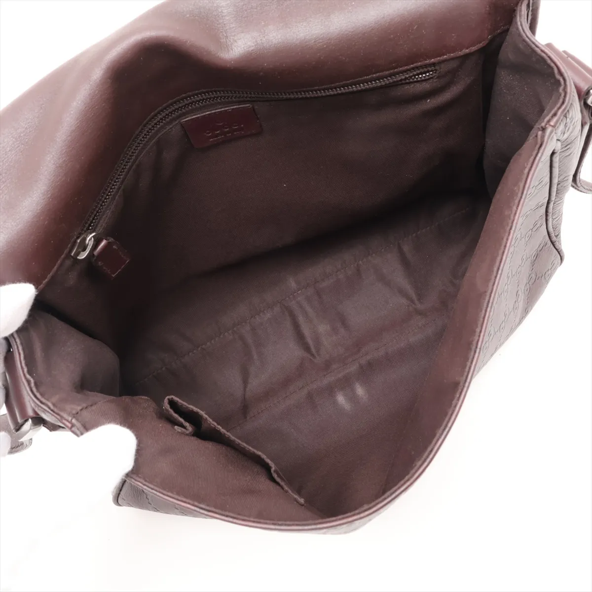 Guccissima 145844 Leather Shoulder Bag Brown — view 6