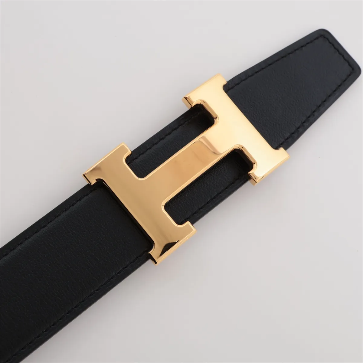 H-belt W:2024 Belt 85 GP x Leather Black x Gray Scratches — view 2